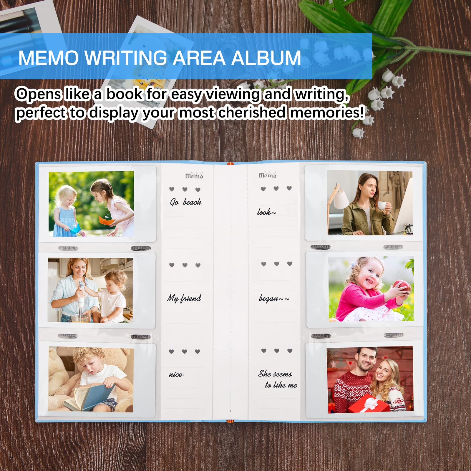 180 Pockets 2X3 Photo Album With Memo Areas For Fujifilm Instax Mini 1112 9 8 40 Evo Instant Camera