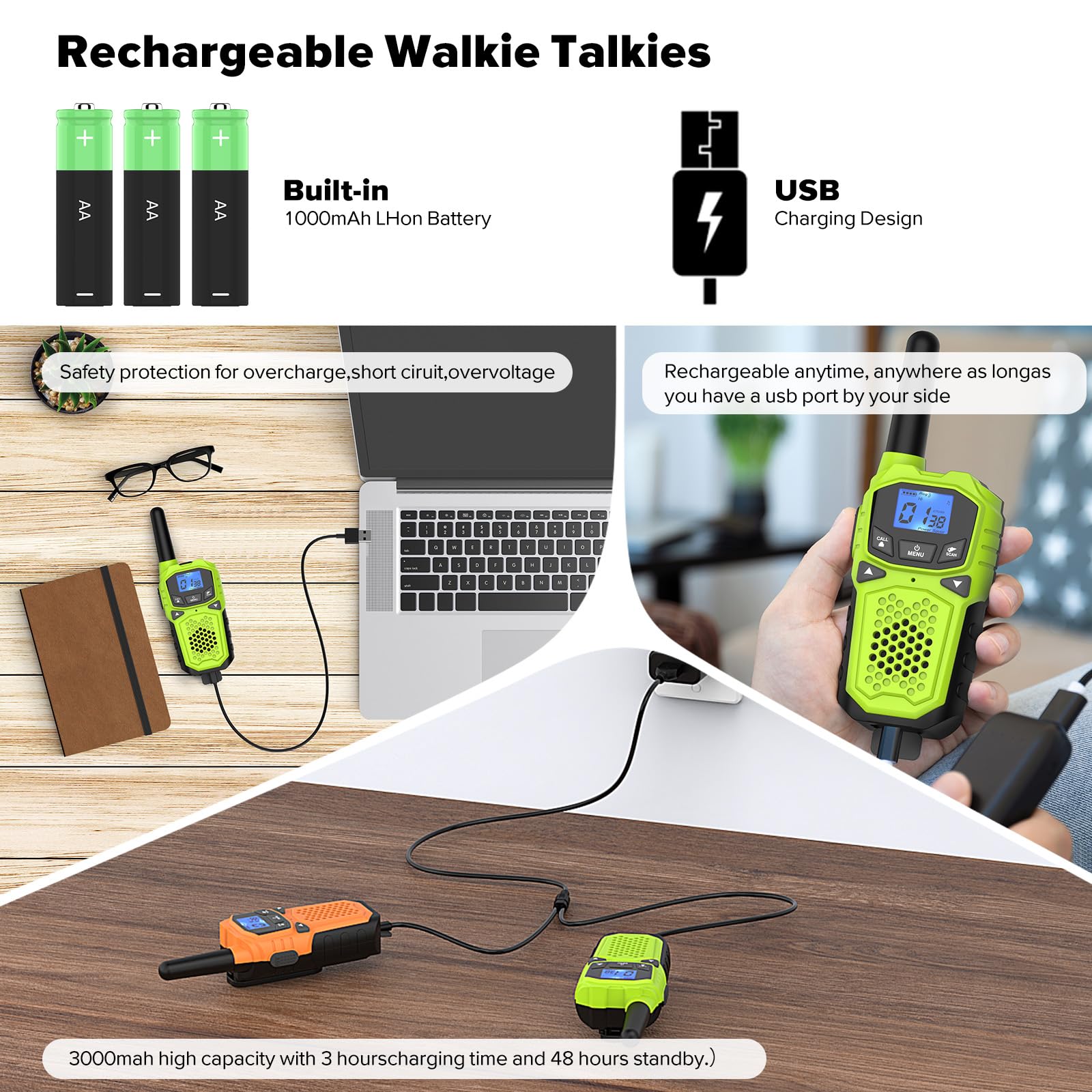 Walkie Talkies For Adults  Woktok Long Range Two Way Radio For Camping Hiking Hand Held Hiking Accessories Camping Gear Xmas Bir