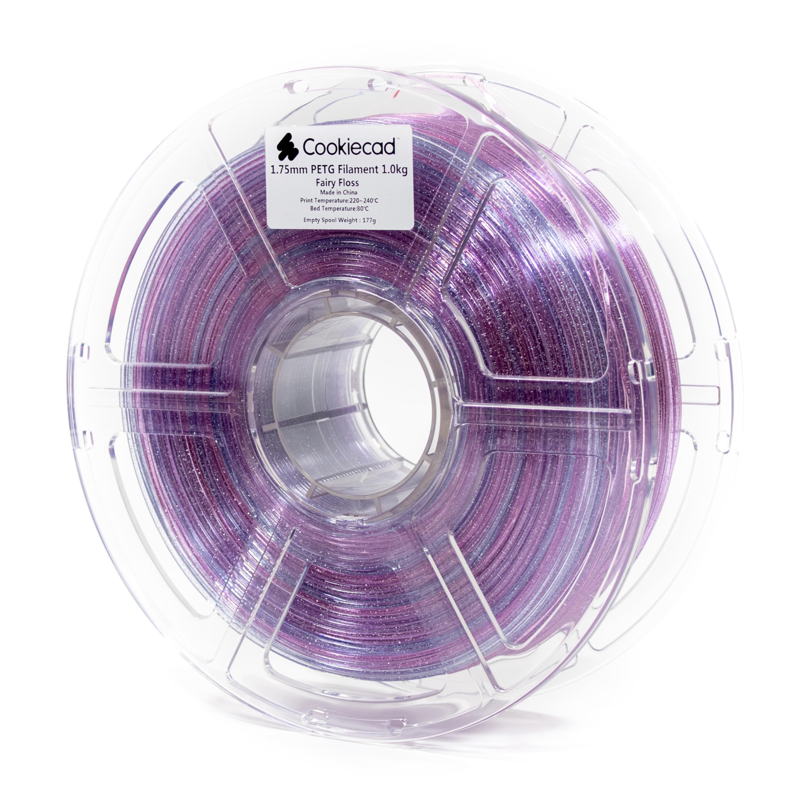 Cookiecad Witchcraft Shiny Iridescent Holographic PETG 3D Printer Filament 1.75mm 1kg
