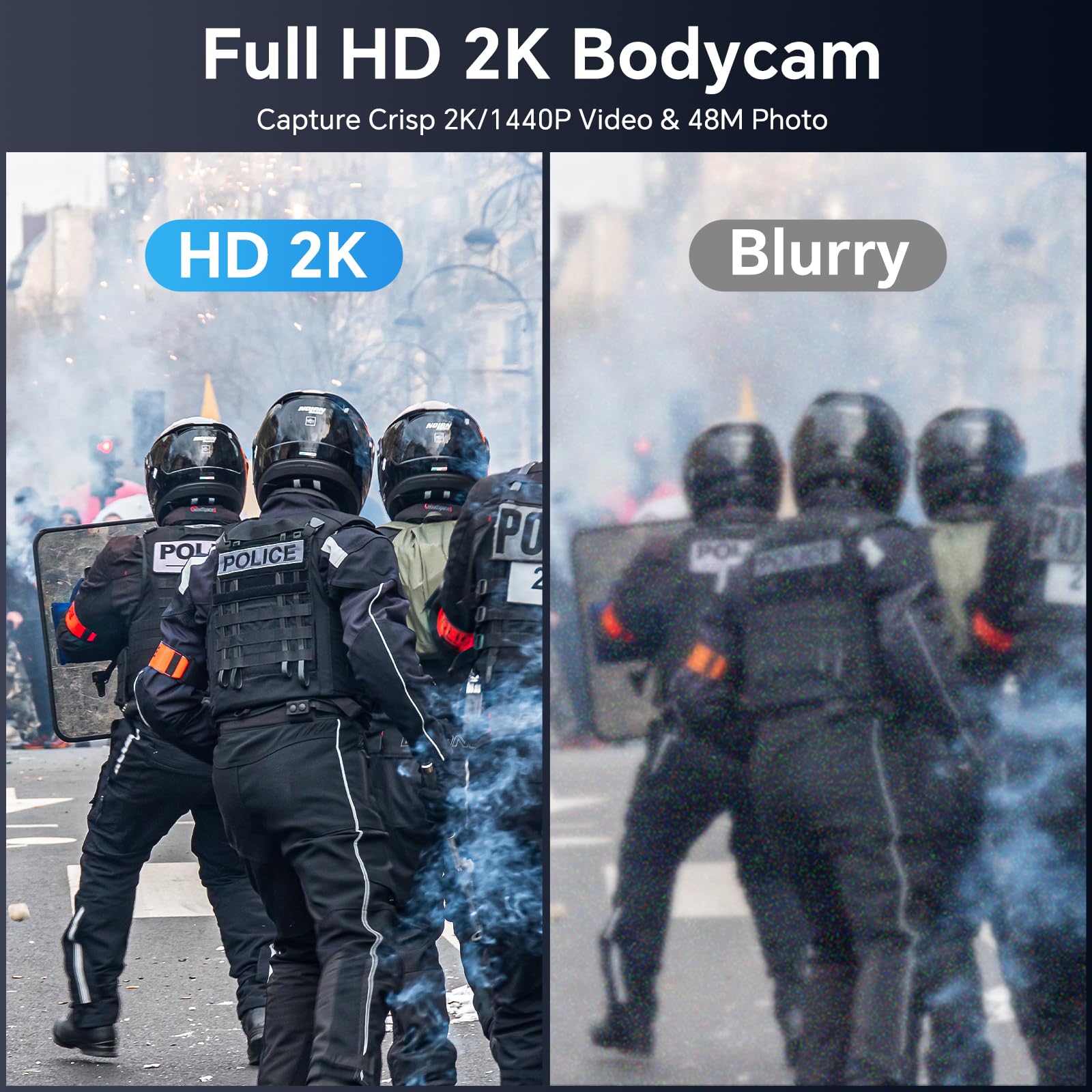 Boblov M5 2K Police Body Worn Camera, Gps Enabled &1440P Body Mounted Cam, 128G Body Cam Built-In 4200Mah Battery,12Hrs Record,