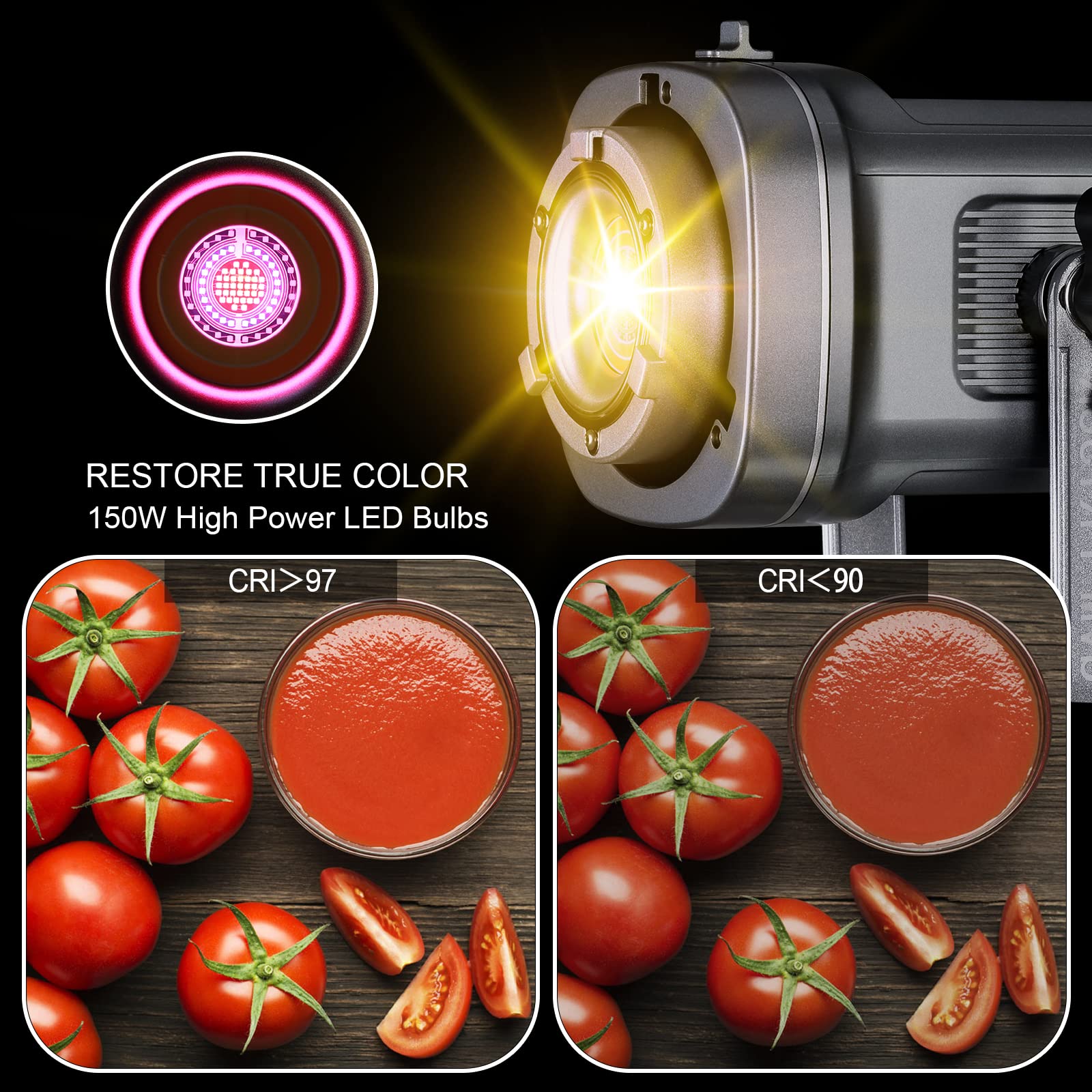 Gvm 150W Rgb Video Light Kit, 2700K~7500K Bi Color Led Video Light Photography Studio Lighting Kit With Lantern Softbox & Stand,