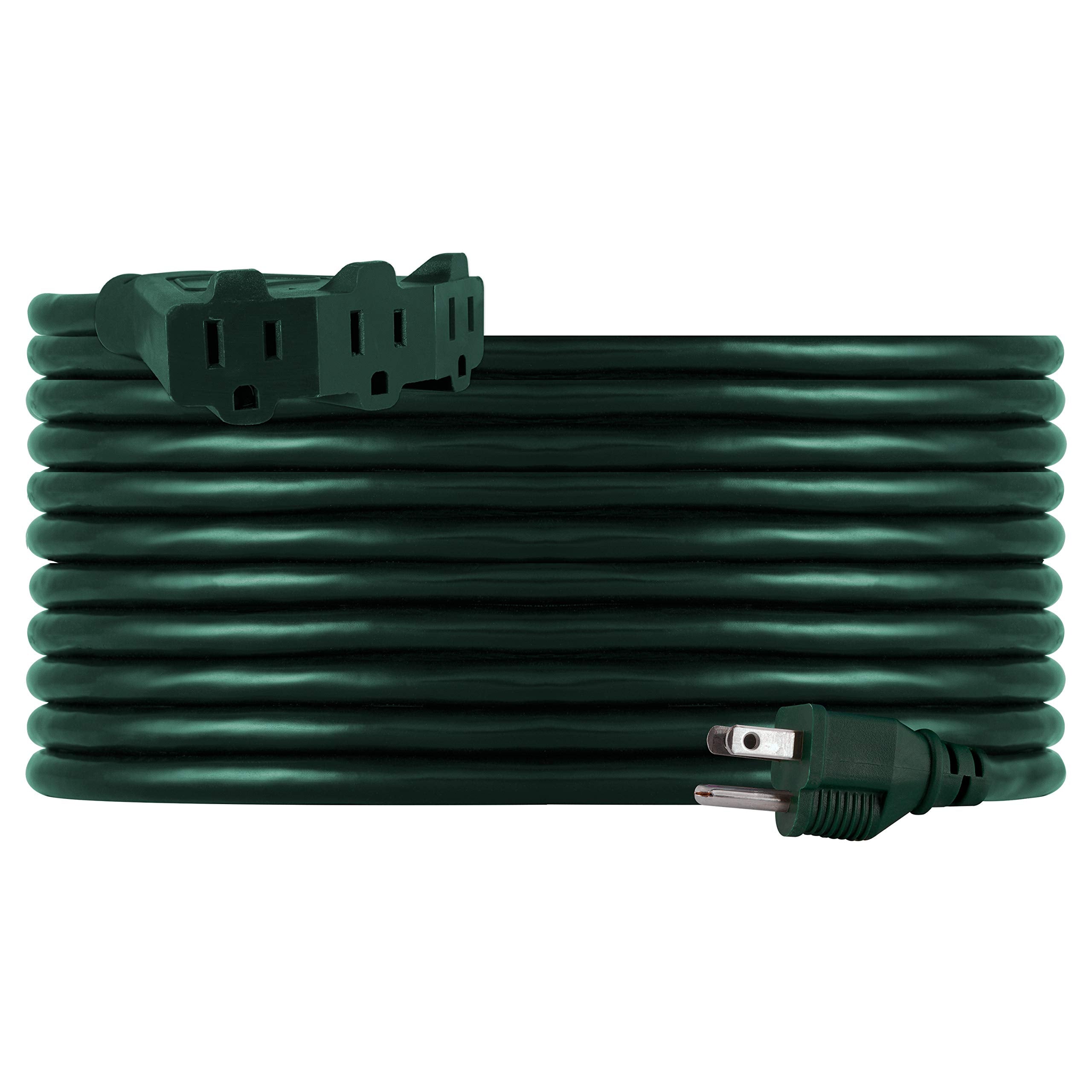 Philips Accessories, Green, Philips 25 Ft Outdoor Extension Cord, 3 Outlet Block, Use In Garage, Shed, Office Or Home, Sps1037Gf