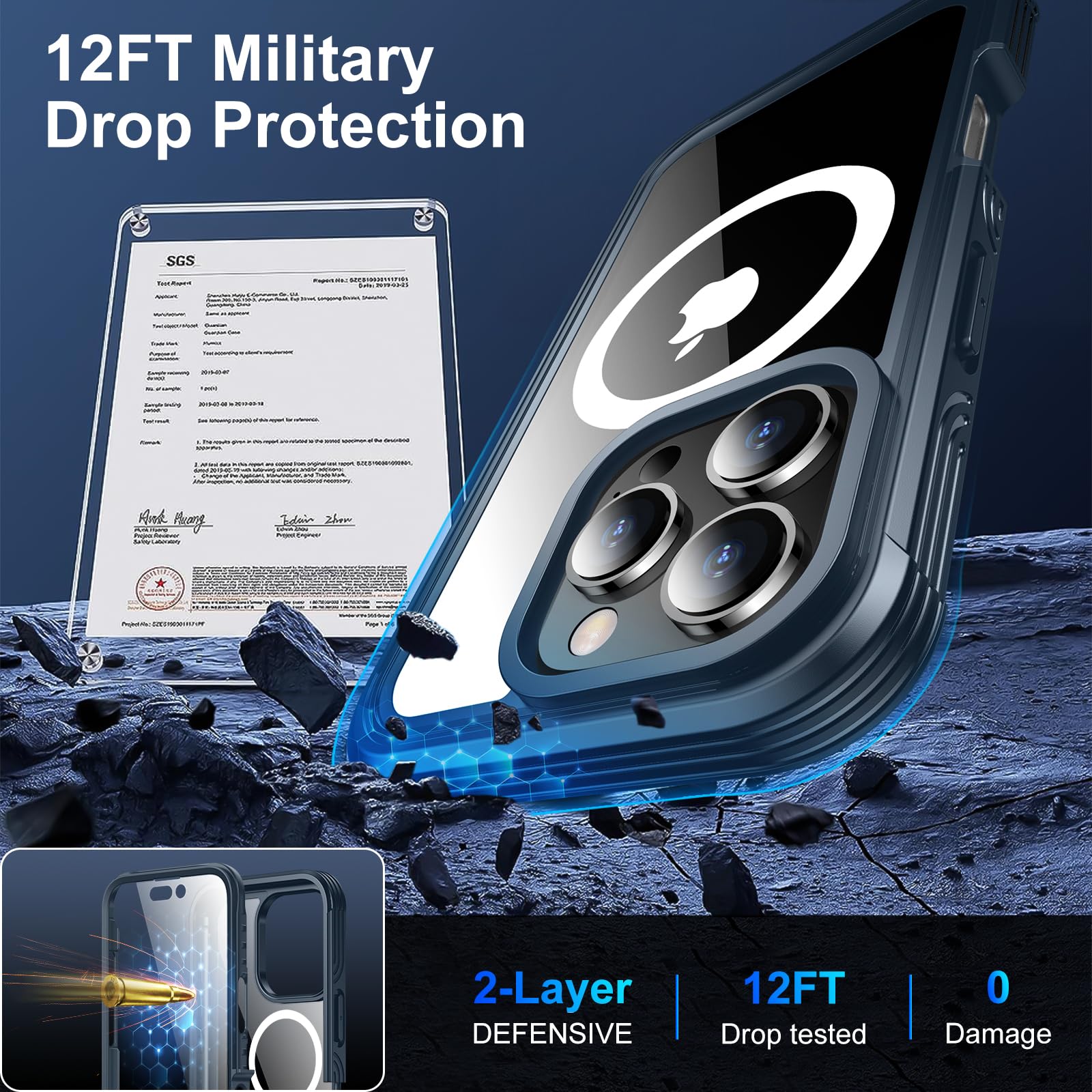 Red2Fire Designed For Iphone 16 Pro Max Case,[Built In 9H Tempered Glass Screen Protector][Compatible With Magsafe][Full Body Sh