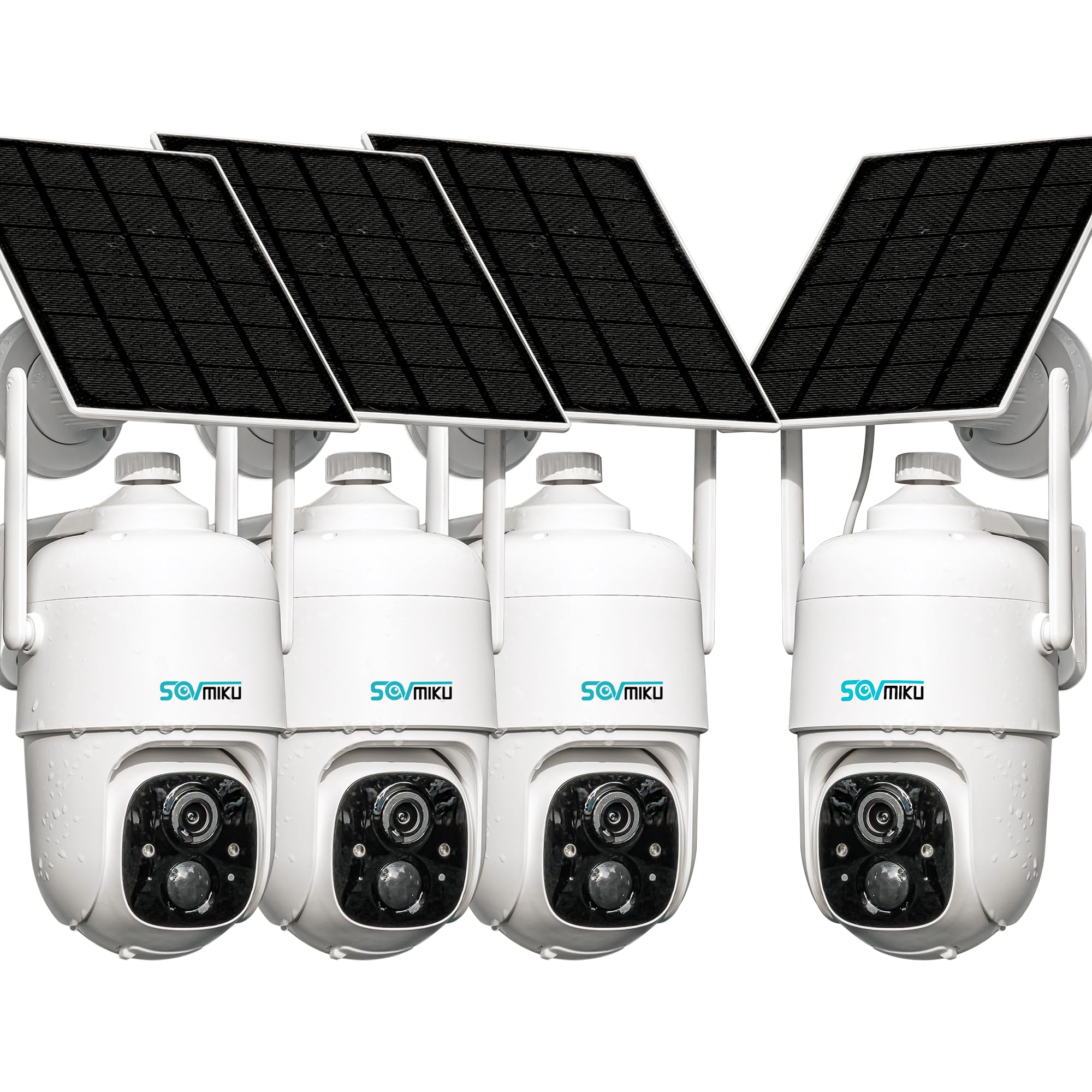 Sovmiku 4Cq1 Ai 2K Solar Security Camera Wireless Outdoor, Battery Powered, Two Way Audio, Pir Motion Detection, 360 View Pan/Ti