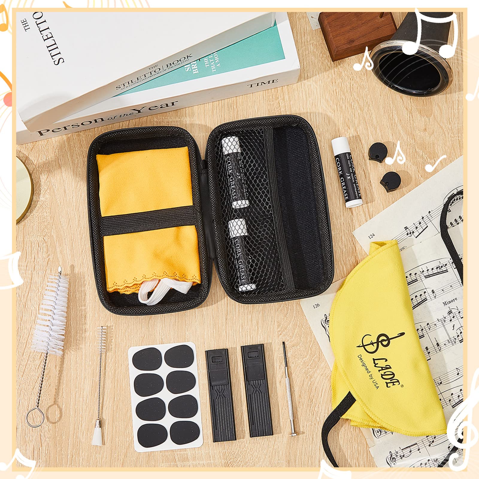 23 Pcs Clarinet Cleaning Kit Clarinet Accessories All In One Clarinet Cleaner Kit With Maintenance Kit Clarinet Swab Clarinet Re