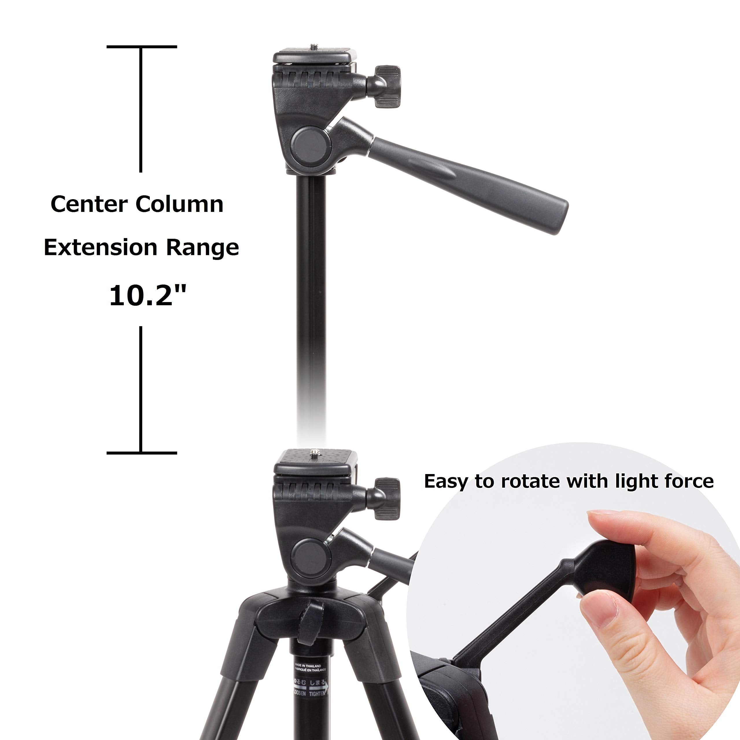 Slik U884 4 Stage Compact Lightweight Folding Aluminum Travel Portable Dslr/Slr Video/Camera Tripod With 3 Way Pan Head For Canon Nikon Sony Cameras With Carry Case   Black (612 687)