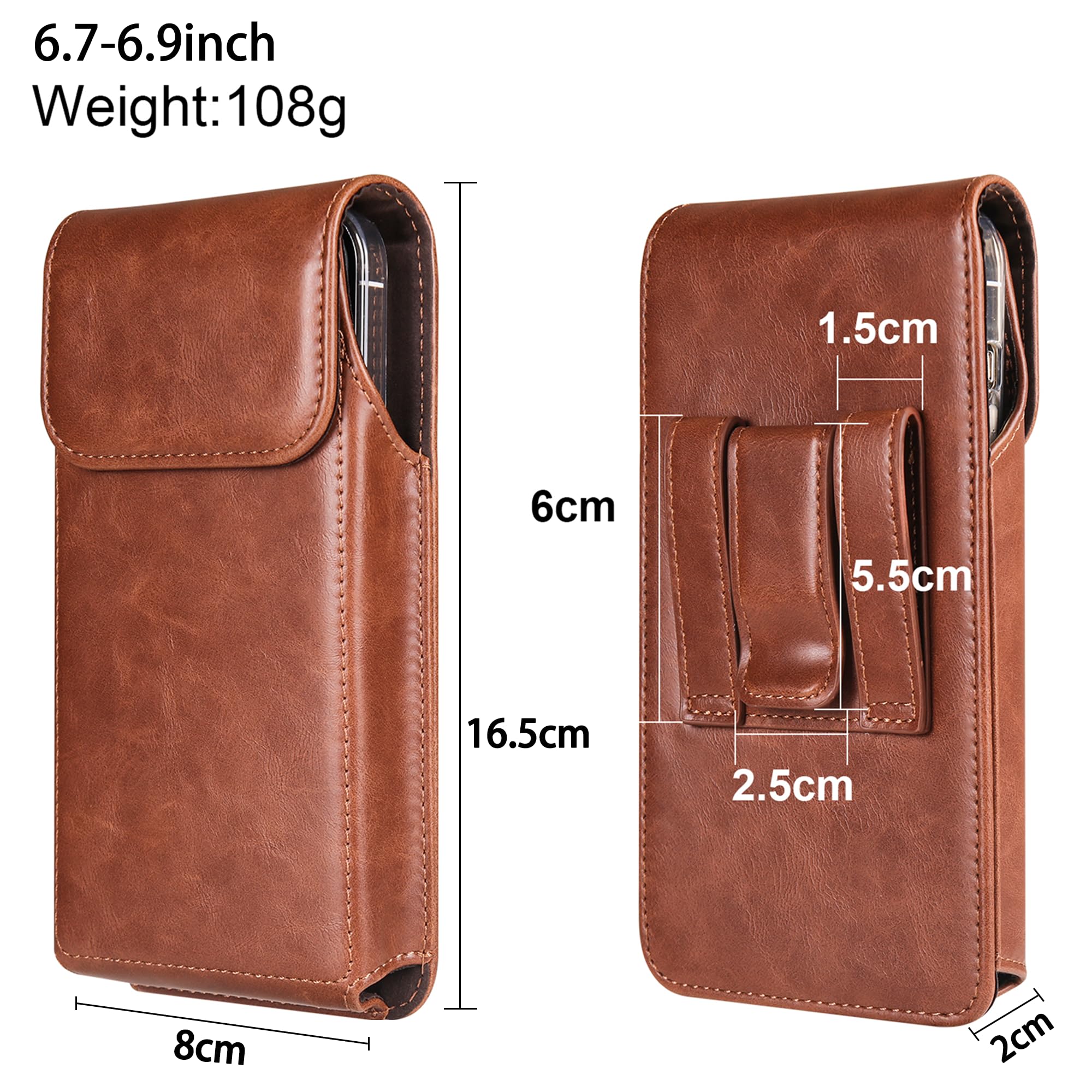 Ingido Holster For Iphone 16 Pro Max 15 Pro Max 14 Pro Max 13 Pro Max 12 Pro Max 16 Plus 15 Plus 14 Plus, Premium Leather Pouch