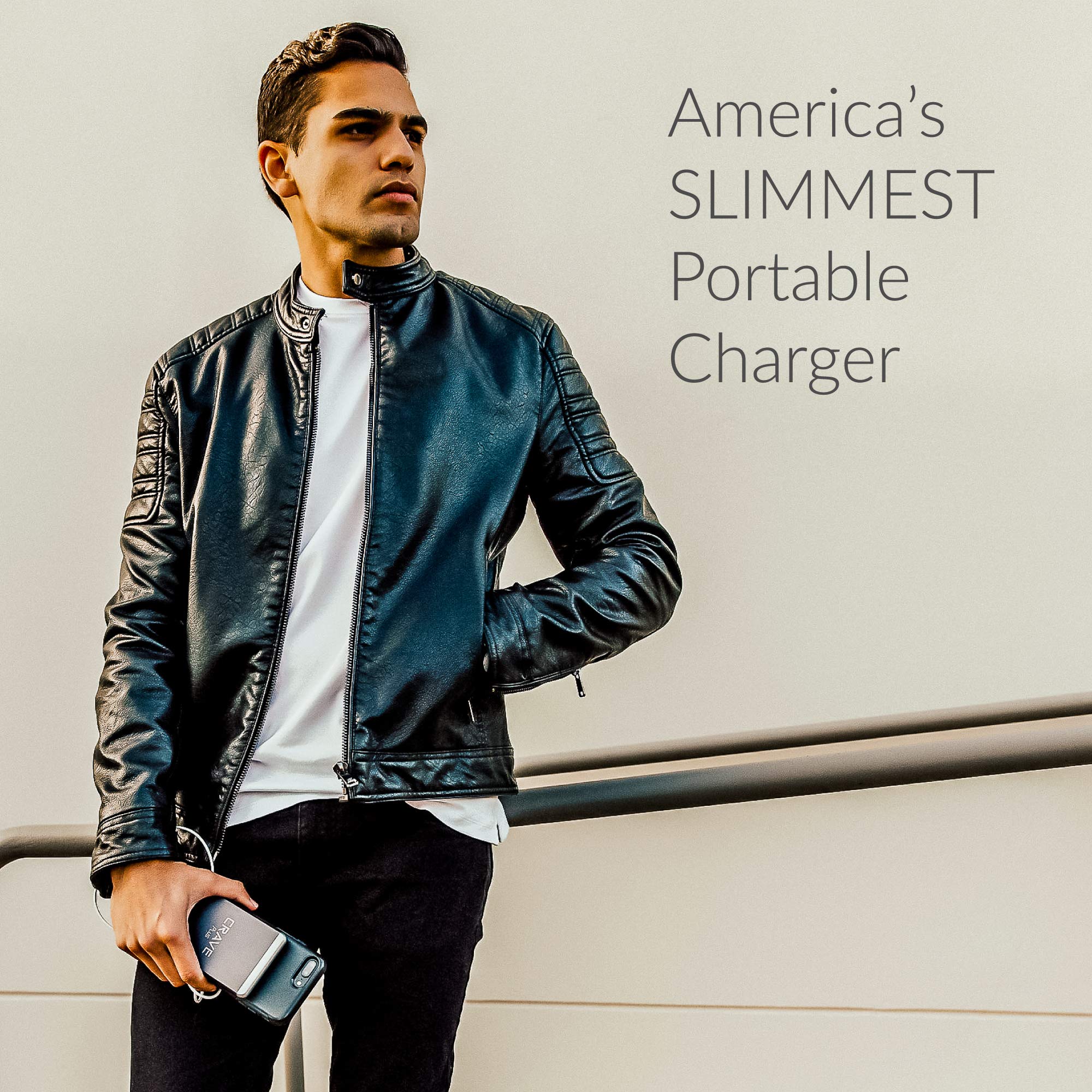 Crave Slim Power Bank, Plus Aluminum Portable Charger With 10000 Mah [Quick Charge Qc 3.0 Usb + Type C] External Battery Pack Fo