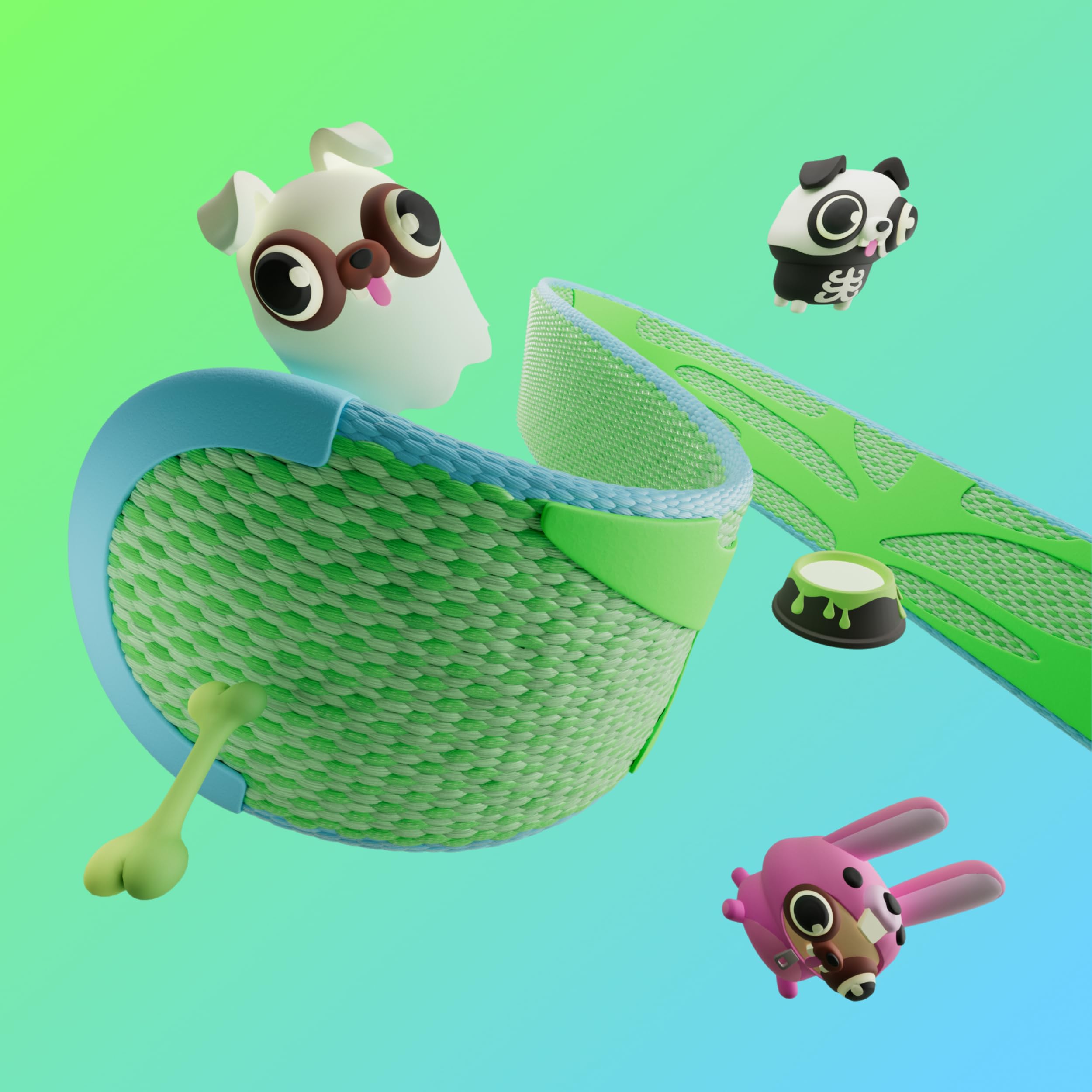 Google Fitbit Ace Lte Band - Kids Smartwatch Band - Water Resistant - One Size Fits All - Spooky Pugs