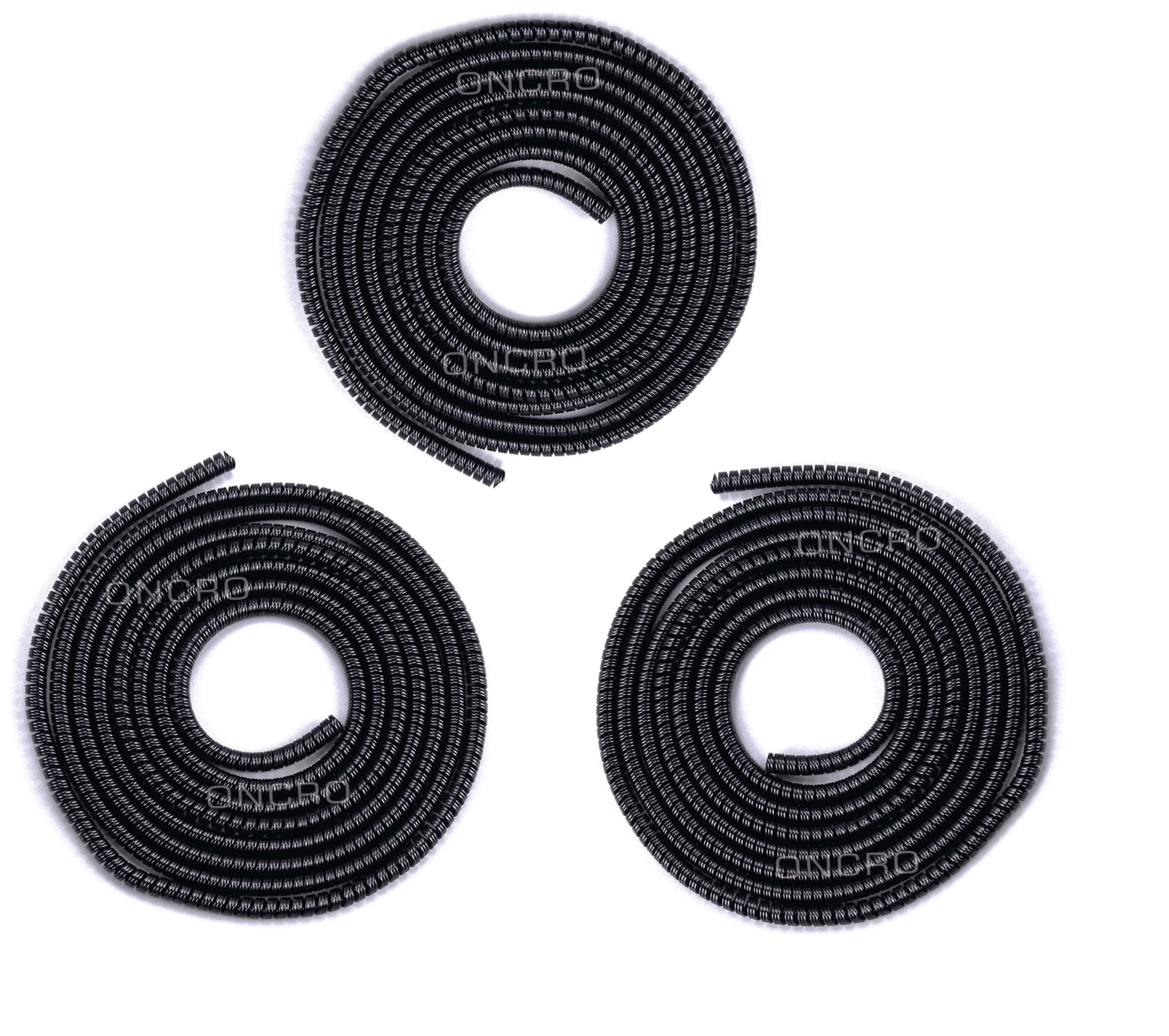 Oncro Black Wire Saver Cable Protector Spiral Triple Colors Cord Sleeve Winders Charger Protective Cover Pvc Spring Plastic Cabl
