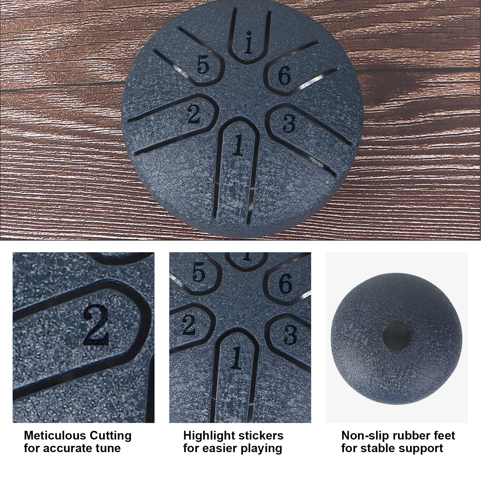 Mini Steel Tongue Drum, Horse 3 Inch 6 Tones Tank Drum C Key Percussion Steel Drum Kit With Drum Mallets Note Stickers(3 Inch 6