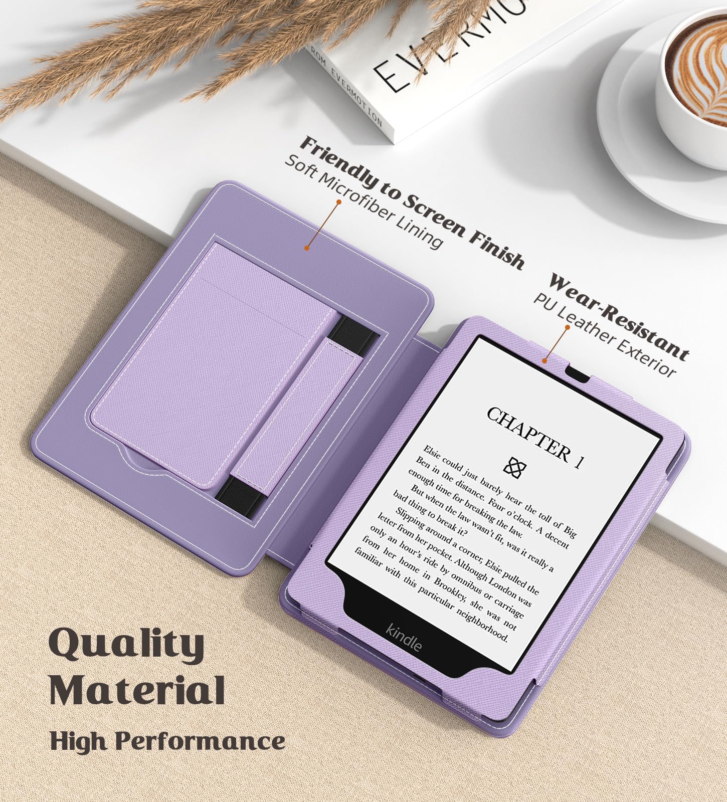 MoKo Case for 7'/6.8' Kindle Paperwhite(12th/11th Generation 2024/2021) and Kindle Colorsoft Signature Edition, Slim PU Shell Cover Case with Auto Wake/Sleep for Kindle Paperwhite 2024, Taro Purple