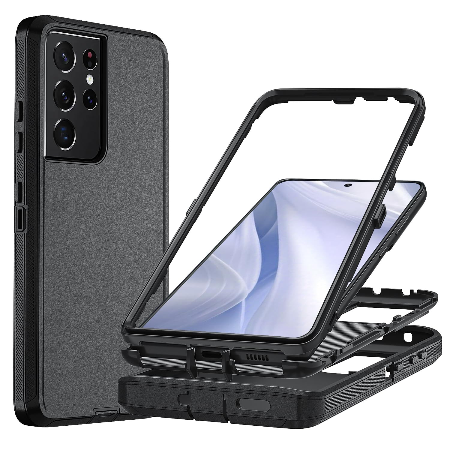 Ylzhe for Samsung Galaxy S21 Ultra Case,[No Screen Protector] 3 Layer Durable Shockproof Case for Samsung S21 Ultra Case,Militar