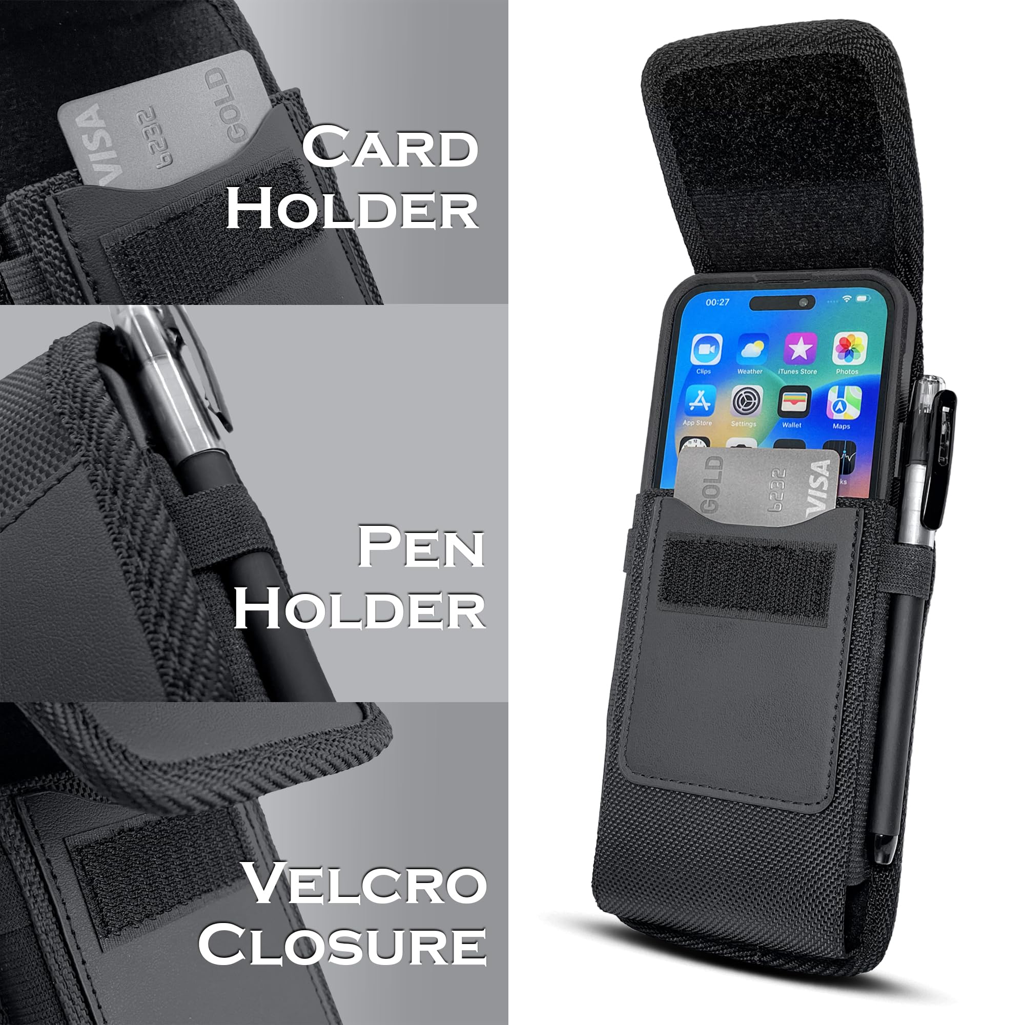 Meilib Holster For Galaxy Ultra S25 S24 S23 S22 S21 Note 20, Cell Phone Belt Holder Case With Belt Clip Id Card Slot Carrying Po
