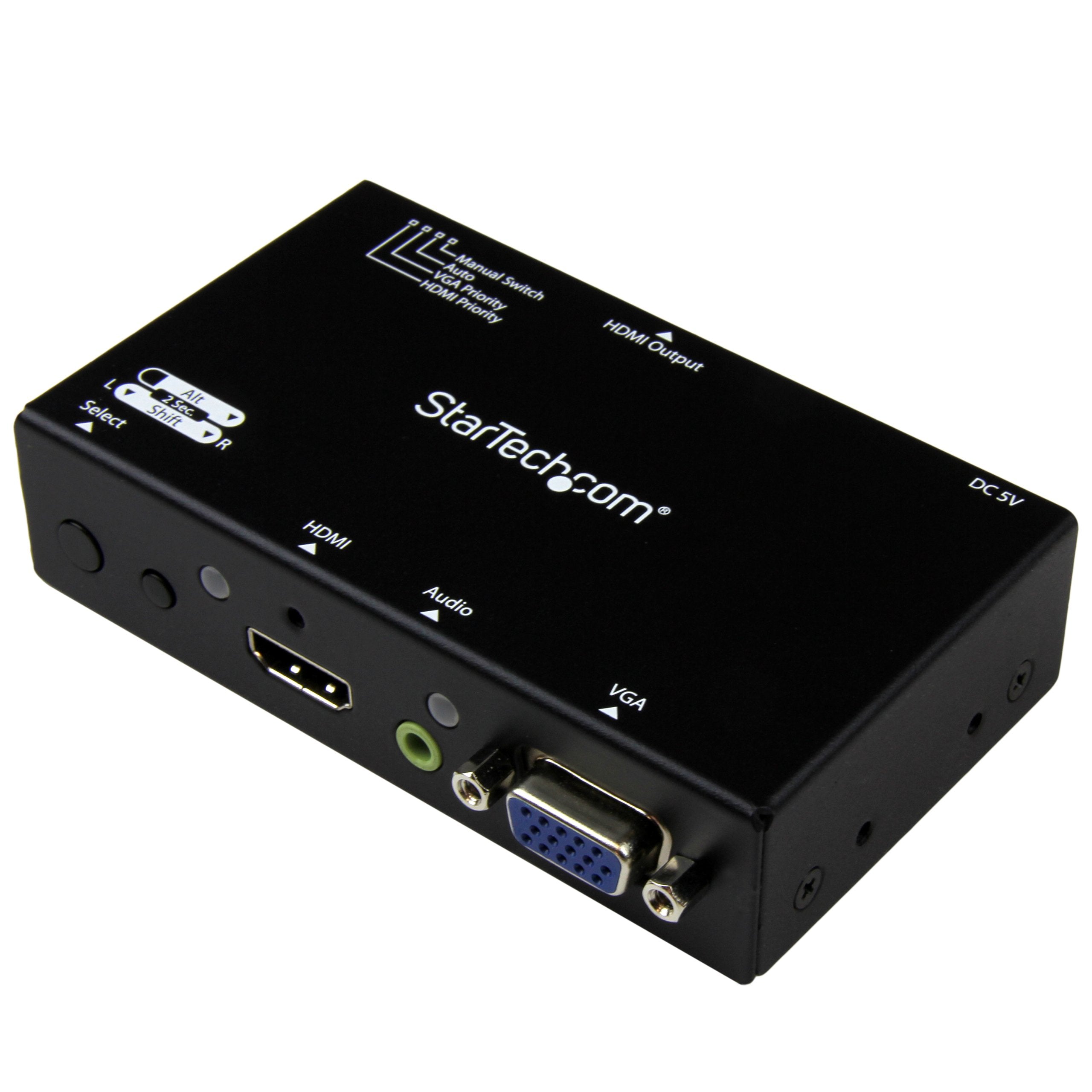 Startech.Com 2X1 Vga + Hdmi To Hdmi Switch / Selector Box   1080P Multi Video Input Automatic Switcher   2 Computers In 1 Monito