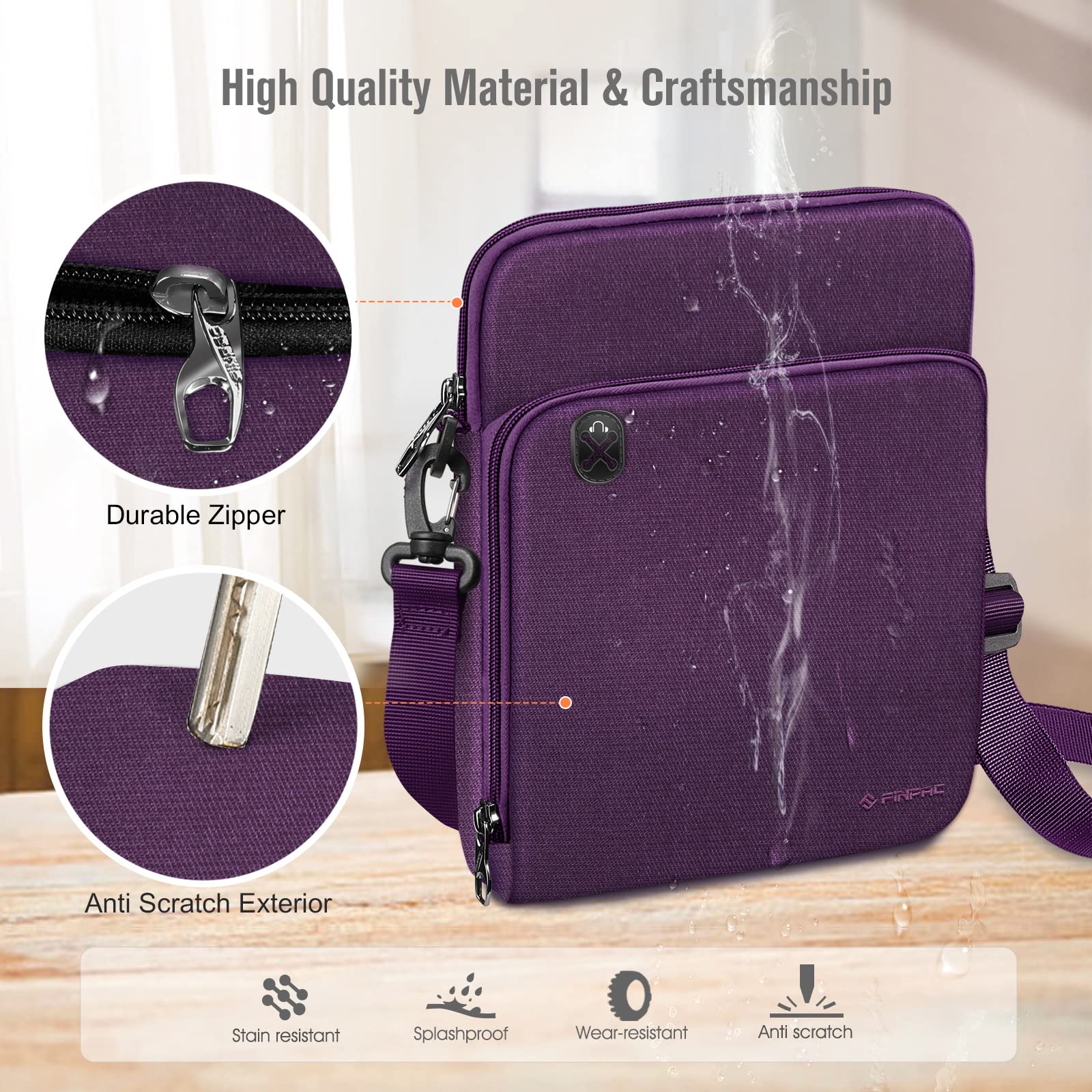 Finpac 11 Inch Tablet Sleeve Case, Briefcase Shoulder Bag For 11 Ipad Pro (2018-2024), 11 Ipad Air (M2) 2024, 10.9 Ipad 10Th Gen