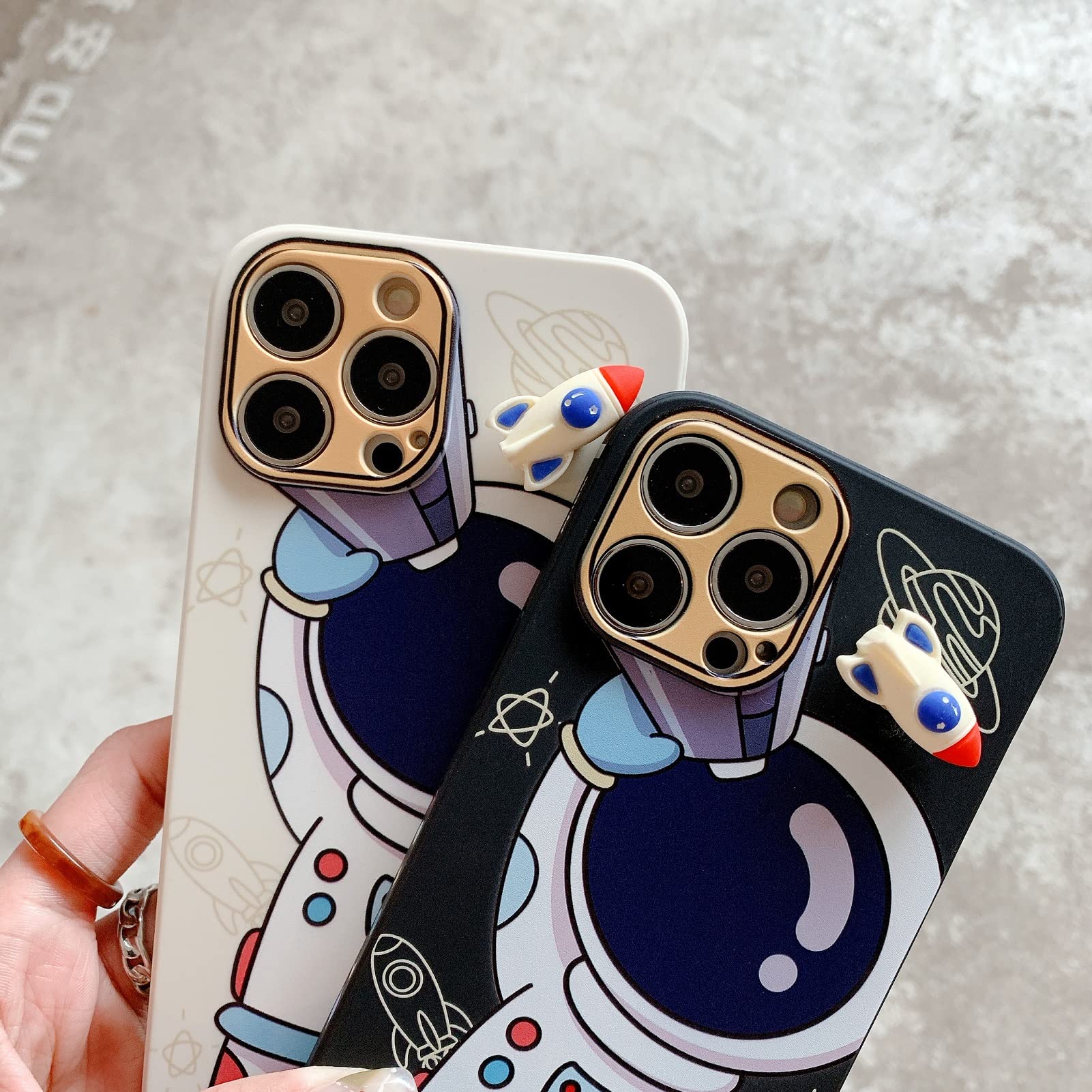 Yonds Queen For Iphone 12 Pro Max Cute Case, Cartoon Astronaut Space Rocket Design Stylish Bumper Cover Soft Tpu Rubber Protecti