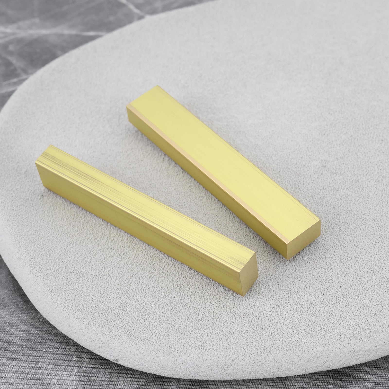 Briny River 2Pcs Electric Bass Brass Nut Blank 56X6X10Mm For Electric Basses Building Projects