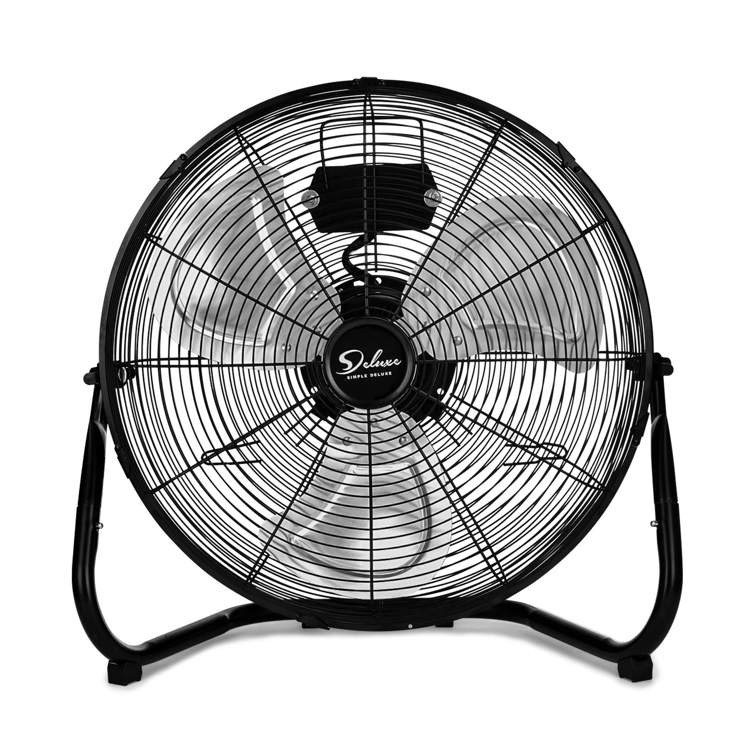 Simple Deluxe 12 Inch 3 Speed High Velocity Heavy Duty Metal Industrial Floor Fans, Black