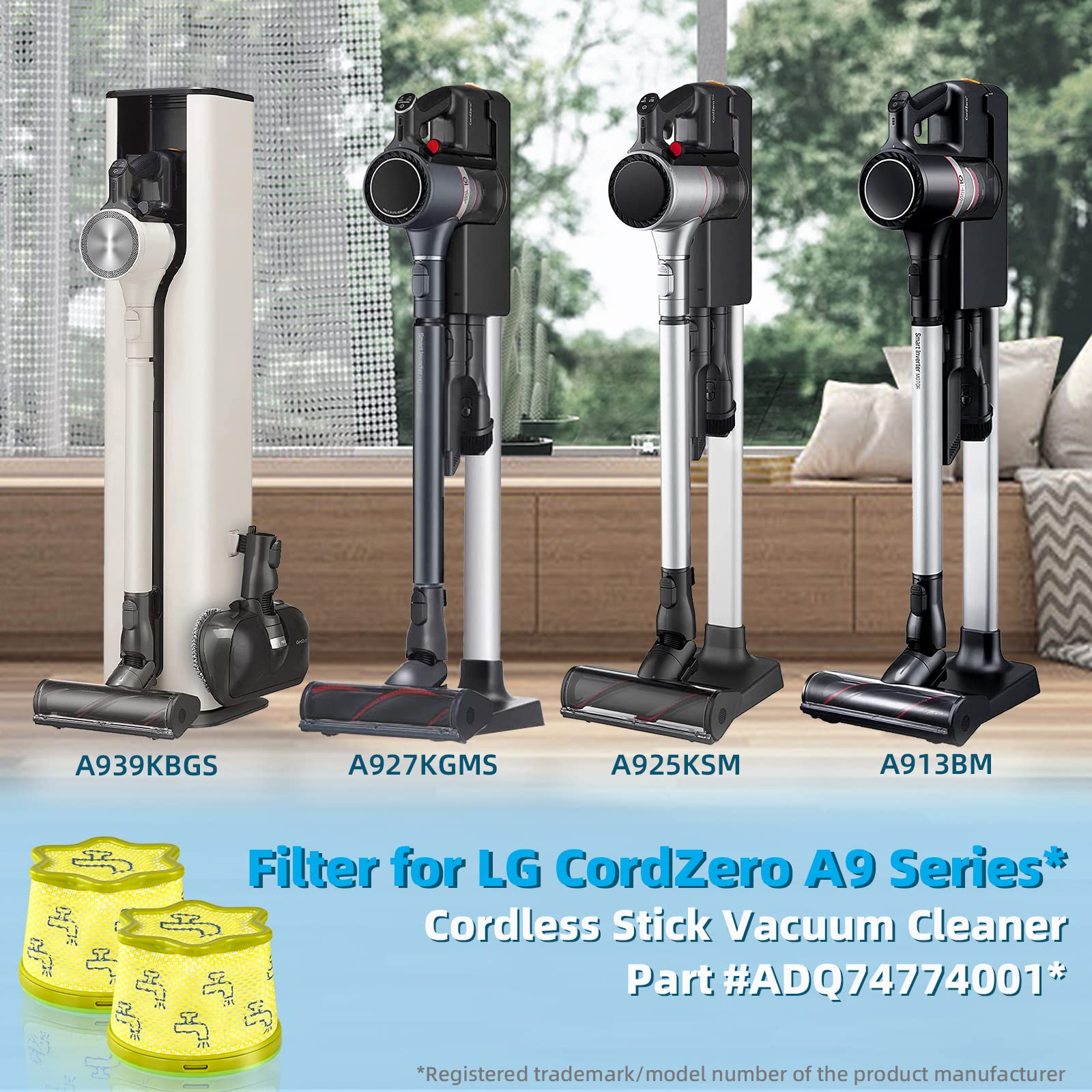 4 Pack Replacement Pre Filters For Lg Cordzero A9 Series Cordless Stick Vacuum Cleaner Accessories, Vacuum Filter Replacement Pa