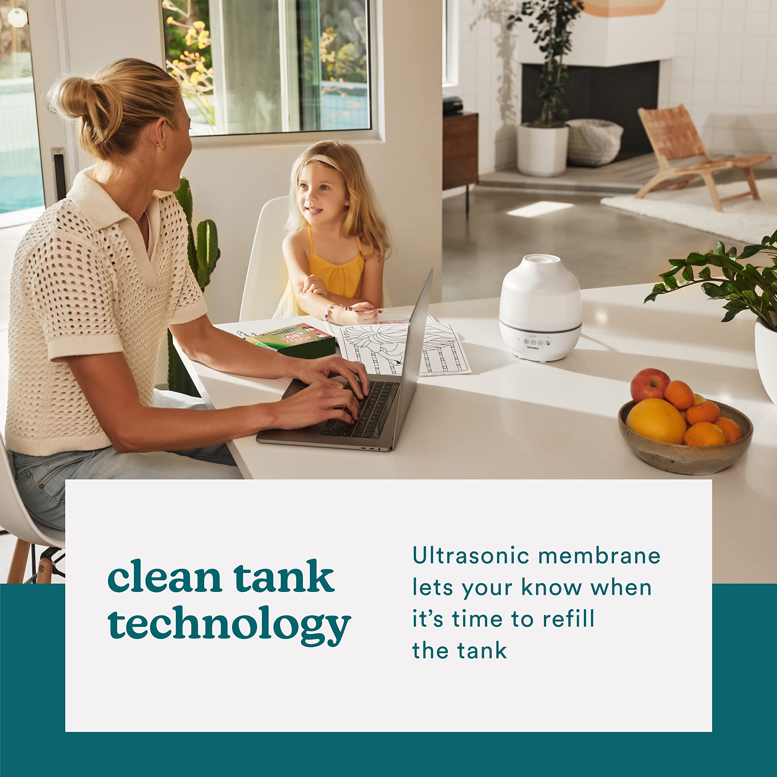 Homedics Totalcomfort Humidifier   Large Air Humidifiers For Bedroom, Plants, Office   Cool Mist, Essential Oil Pads And Built I