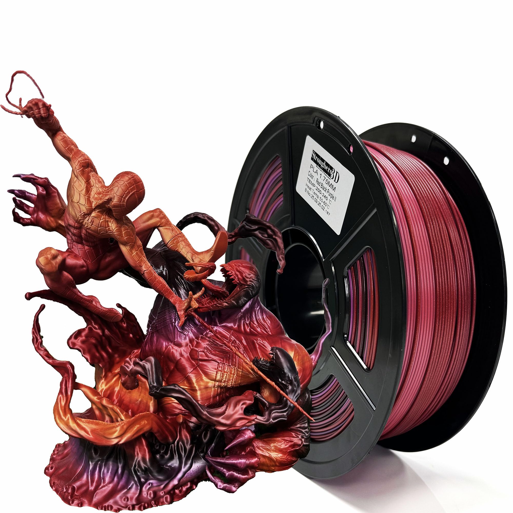 Stronghero3D PLA 3D Printing Filament 1.75mm,Red,Black,Purple,Multi Color,Gradient Filament,Net Weight 1kg(2.2lbs)