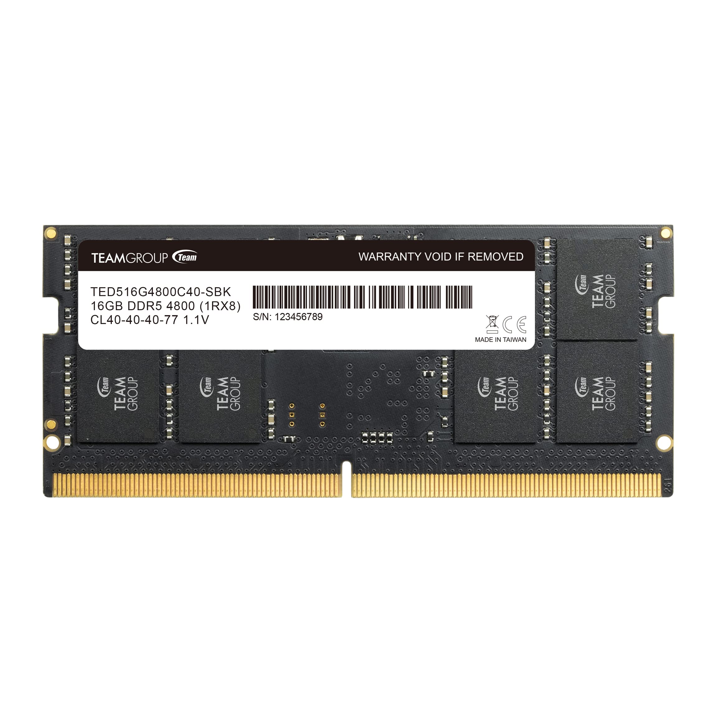Teamgroup Elite Sodimm Ddr5 16Gb 4800Mhz (Pc5 38400) Cl40 Non Ecc Unbuffered 1.1V 262 Pin Laptop Memory Module Ram   Ted516G4800