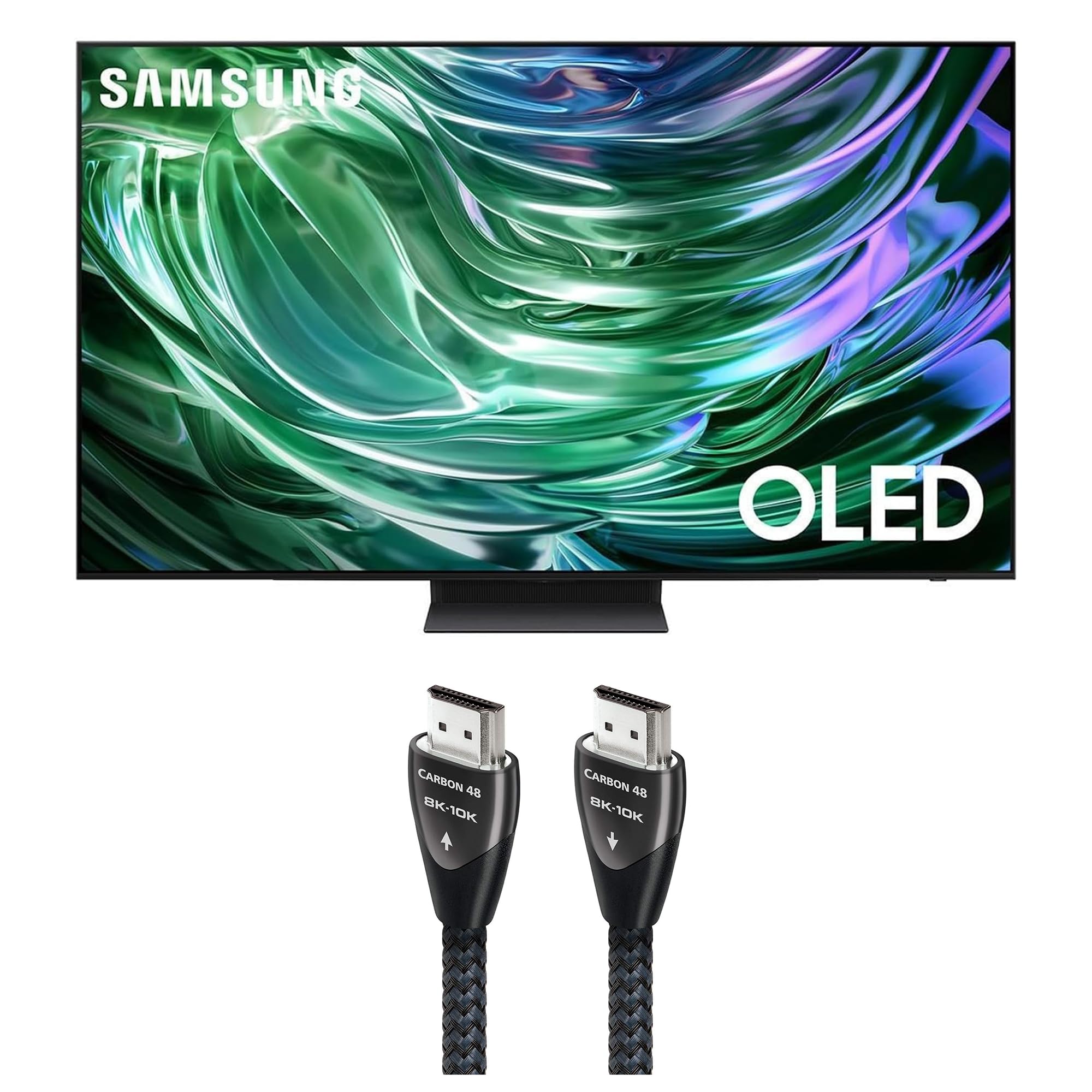 SAMSUNG QN77S90DAFXZA 77 Inch 4K OLED Smart TV with Dolby Atmos and an AudioQuest Carbon 48 2.25M (7.3FT) 48 Gbps 8K-10K HDMI Di