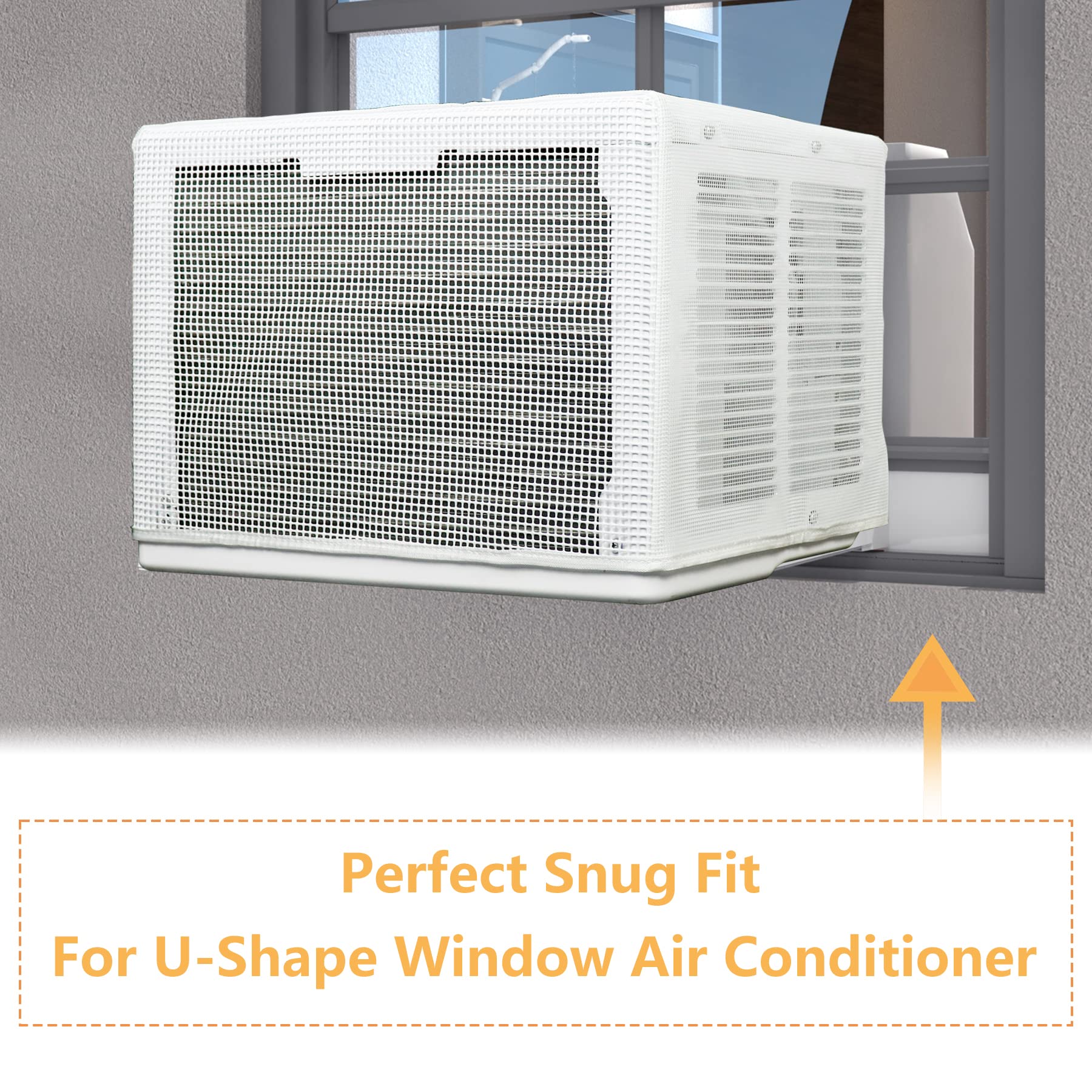 Lbg Products Window Ac Cover For U Shaped Window Air Conditioner Unit,Mesh Design Window Air Conditioner Cover For Outdoor,Anti