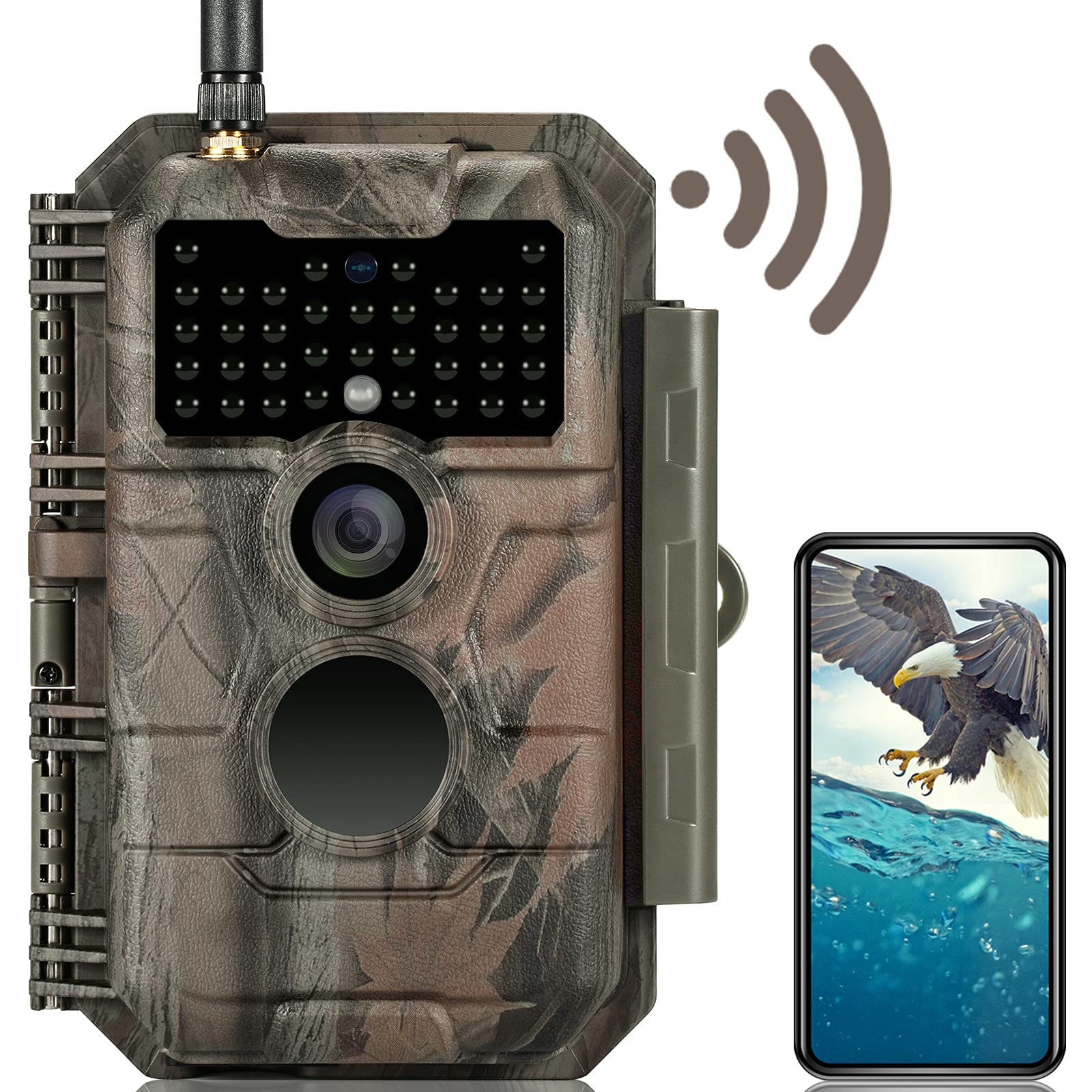GardePro E6 Trail Camera WiFi 32MP 1296P Game Camera with No Glow Night Vision Motion Activated Waterproof for Wildlife Deer Sco