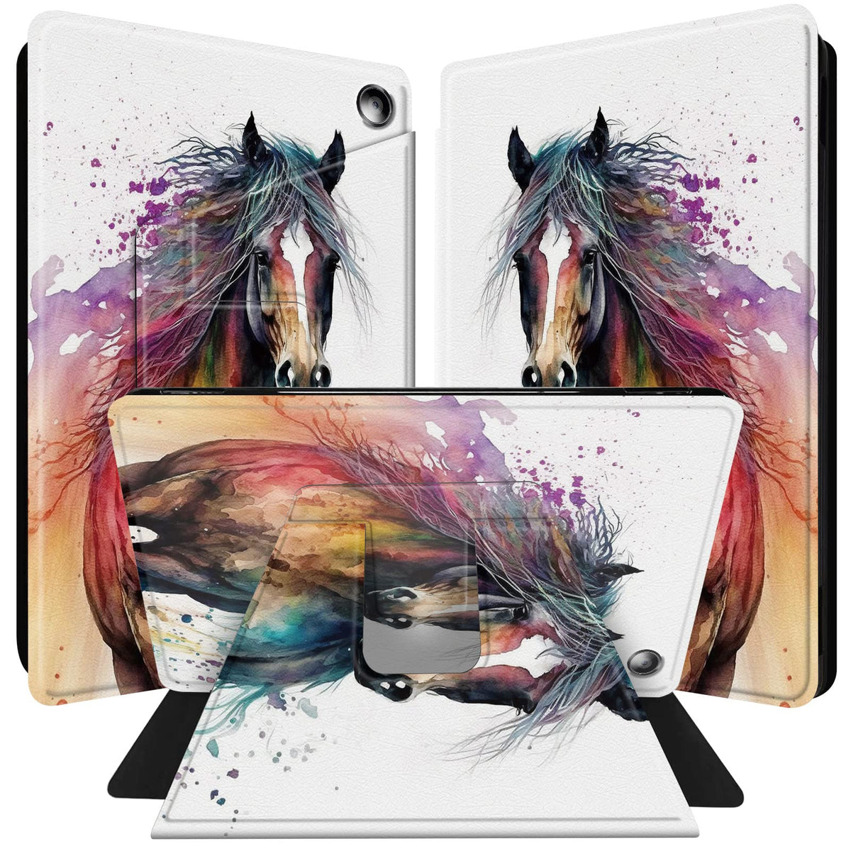 Bpqojb For All-New Kindle Fire 7 Tablet Case (12Th Generation 7 Inch 2022 Release) 360 Degree Rotating Pu Leather Smart Cover Wi