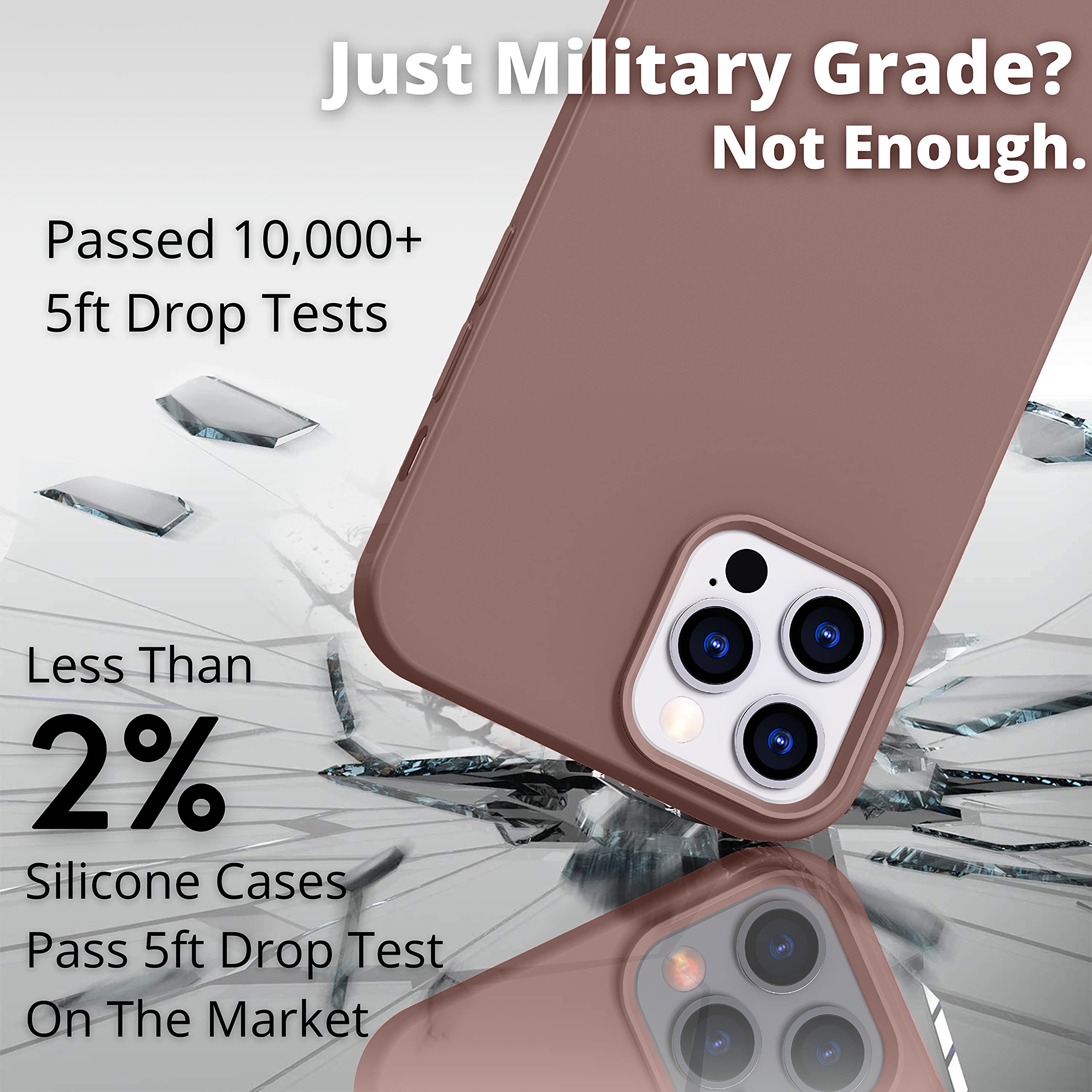 Icesword Iphone 12 Mini Case Coffee, Thin Liquid Silicone Case, Matte Pure Color, Soft Silk Microfiber Cloth, Gel Rubber Full Bo