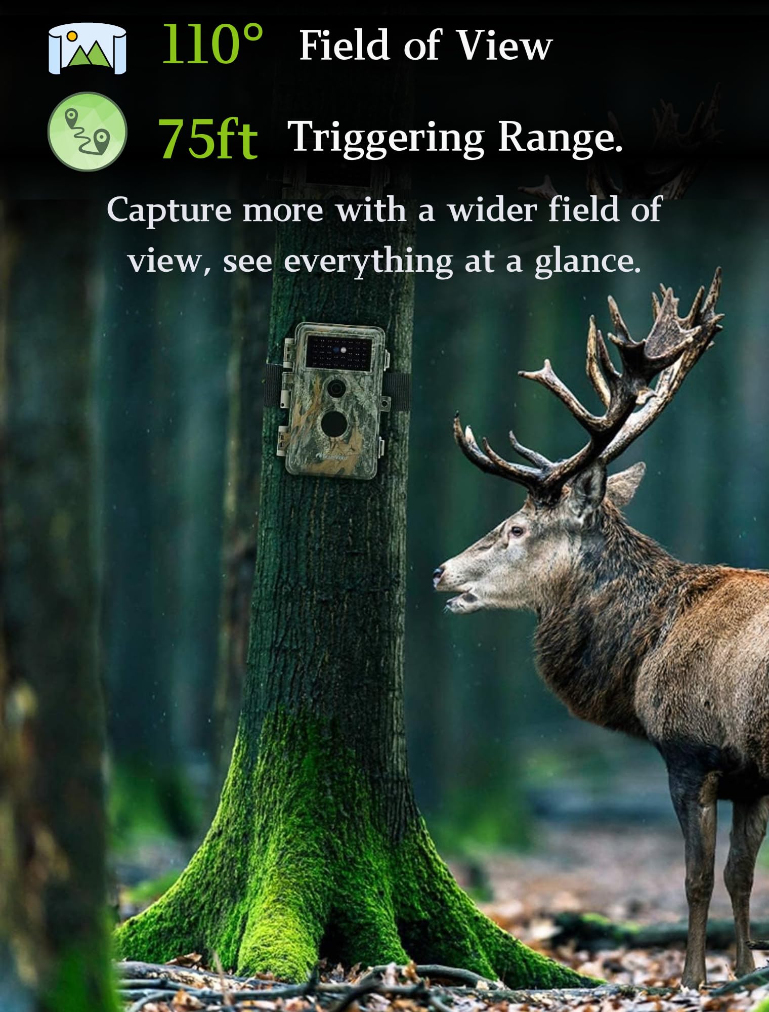 5-Pack Game & Trail Cameras 32Mp 1296P 75Ft Night Vision Time Lapse Wildlife Deer Hunting Cams No Glow Infrared Motion Activated