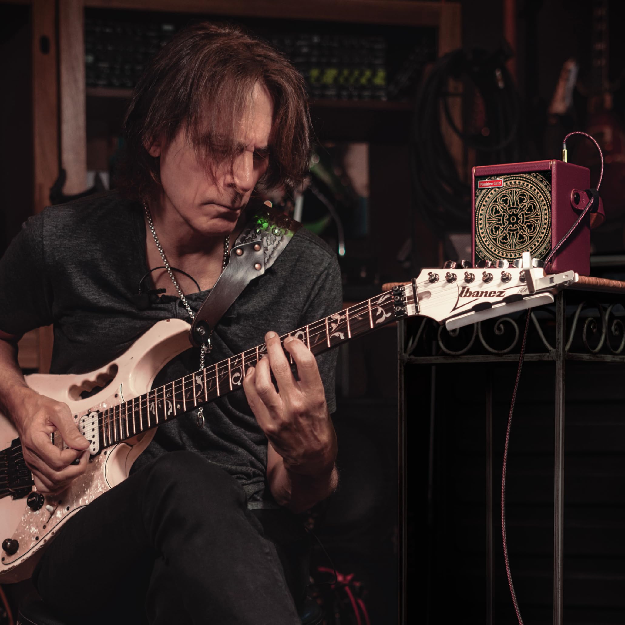 Positive Grid Spark Mini Vai Special Edition 10 Watt Portable Smart Guitar Amp And Bluetooth Speaker   Designed By Steve Vai
