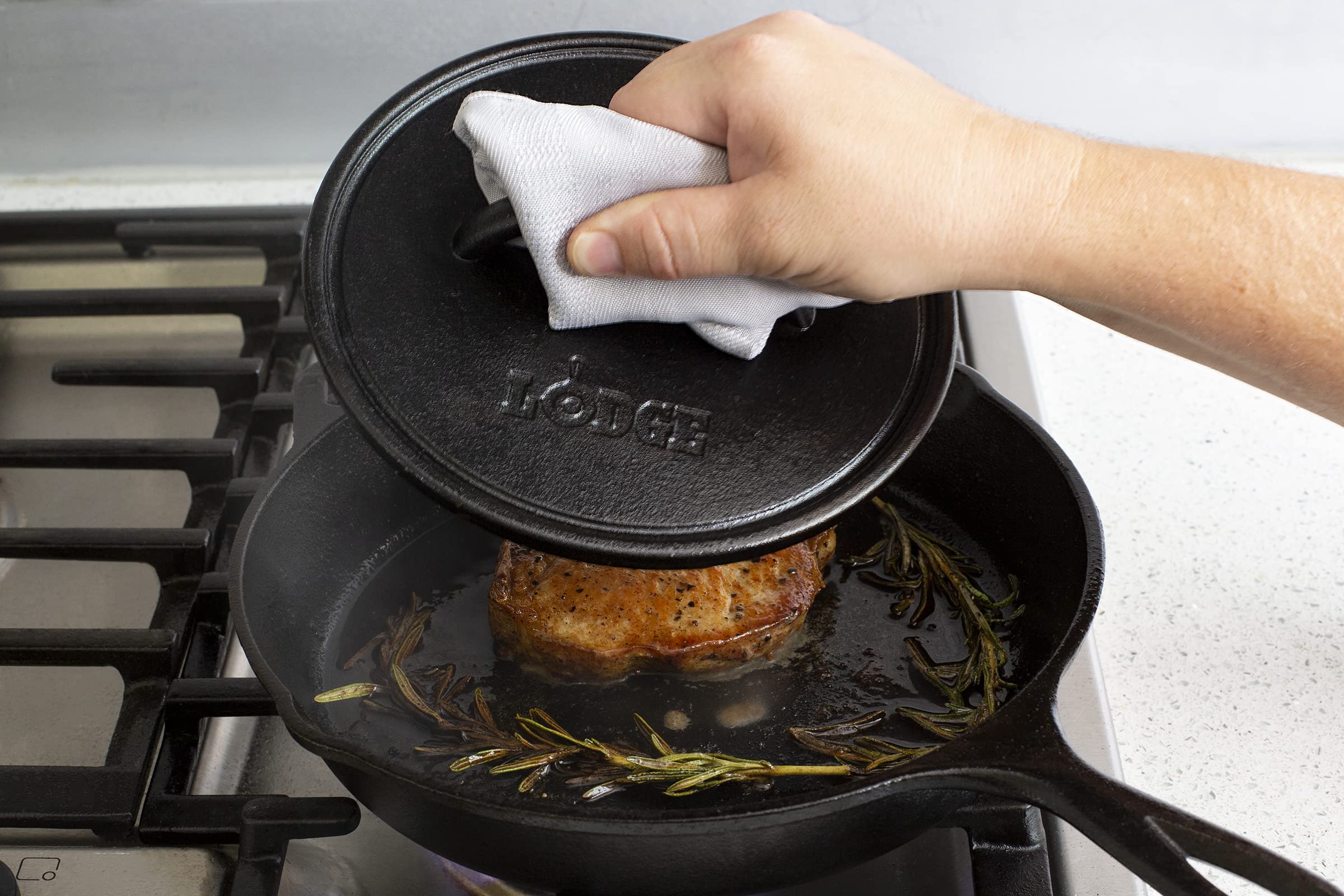 8'' Cast Iron Round Flat Grill Press