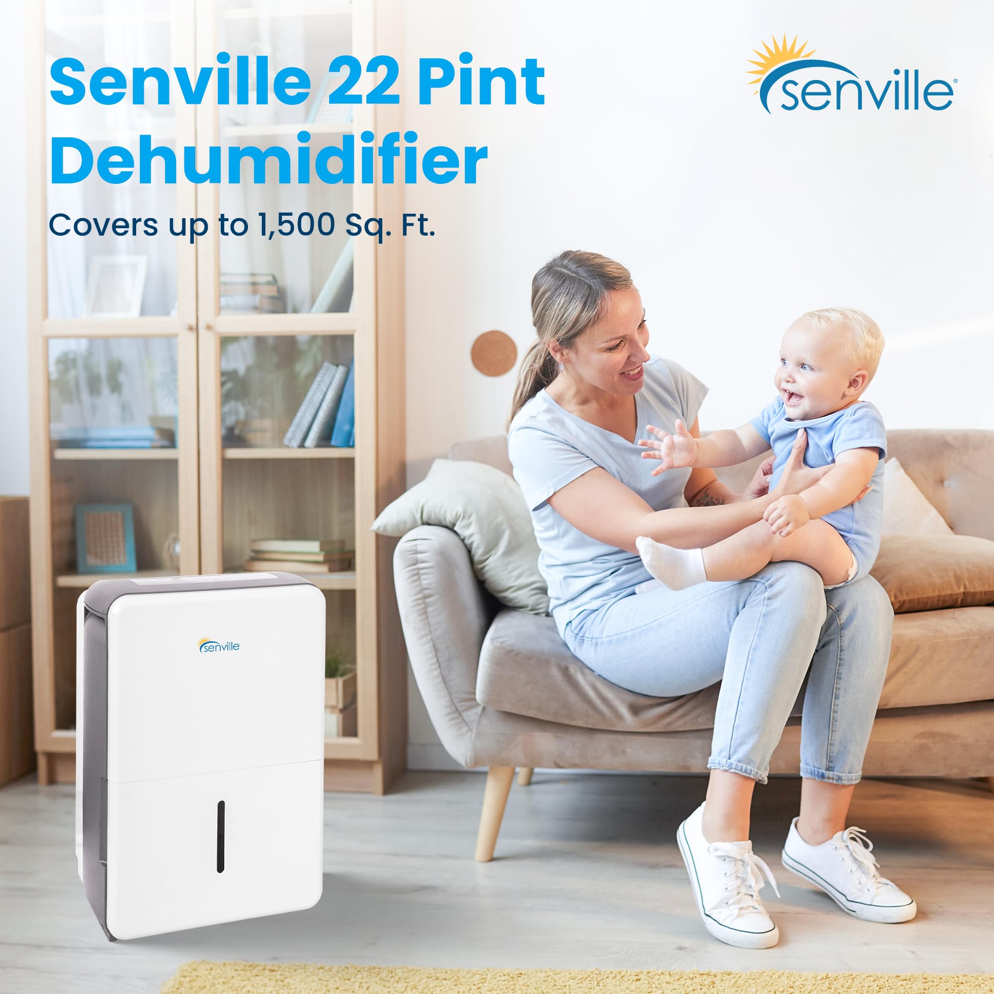 Senville 20 Pint Dehumidifier, Energy Star Certified, Washable Filter, Ideal For Basements, Bedroom, Living Space, Energy Star,