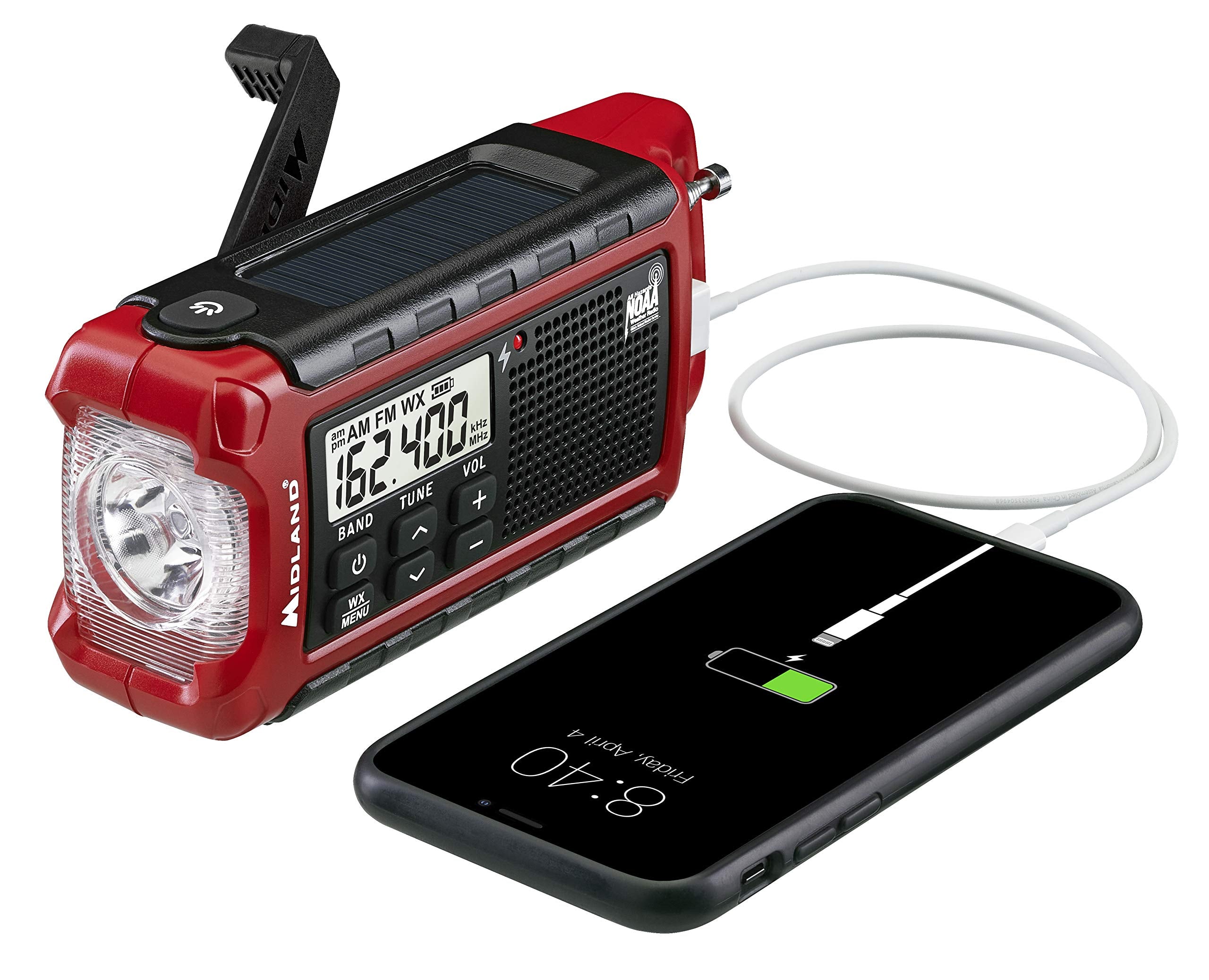 Midland   Er210 Emergency Compact Crank Weather Am/Fm Radio   Multiple Power Sos Emergency Flashlight, Noaa Weather Scan + Alert
