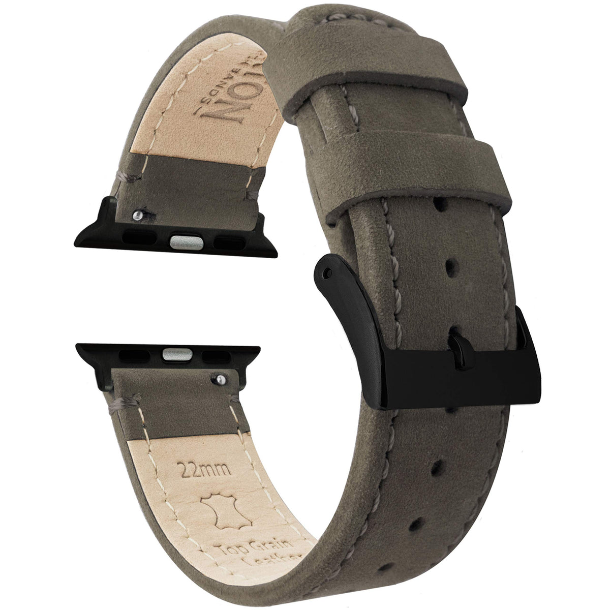 Barton Watch Bands 42Mm/44Mm/45Mm/49Mm Espresso Brown   Top Grain Leather Watch Bands Compatible With All Apple Watch Models   B