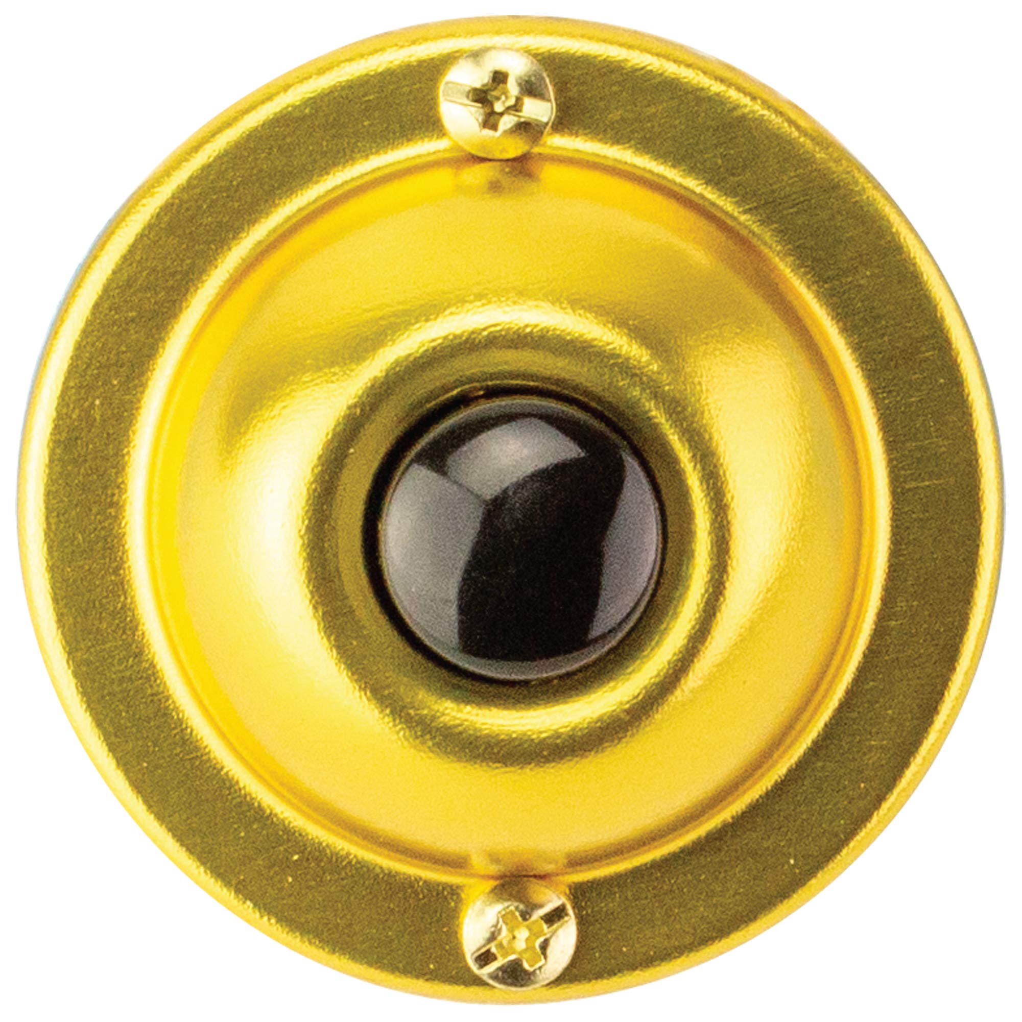 Newhouse Hardware Br4Bl Unlighted Doorbell Black Button, 1 Pack, Brass Color