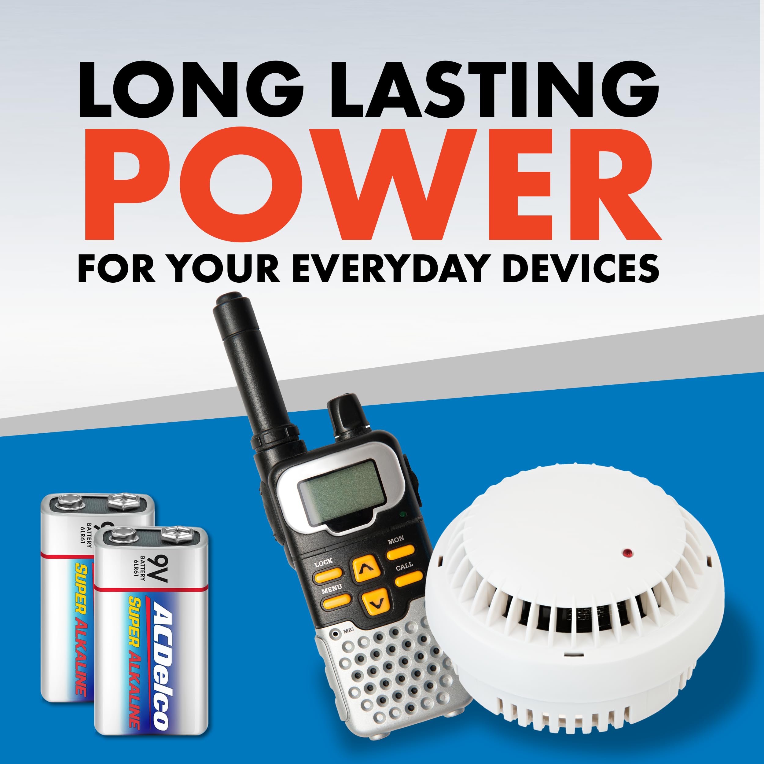 Acdelco 4-Count 9 Volt Batteries, Maximum Power Super Alkaline Battery, 7-Year Shelf Life, Reclosable Packaging