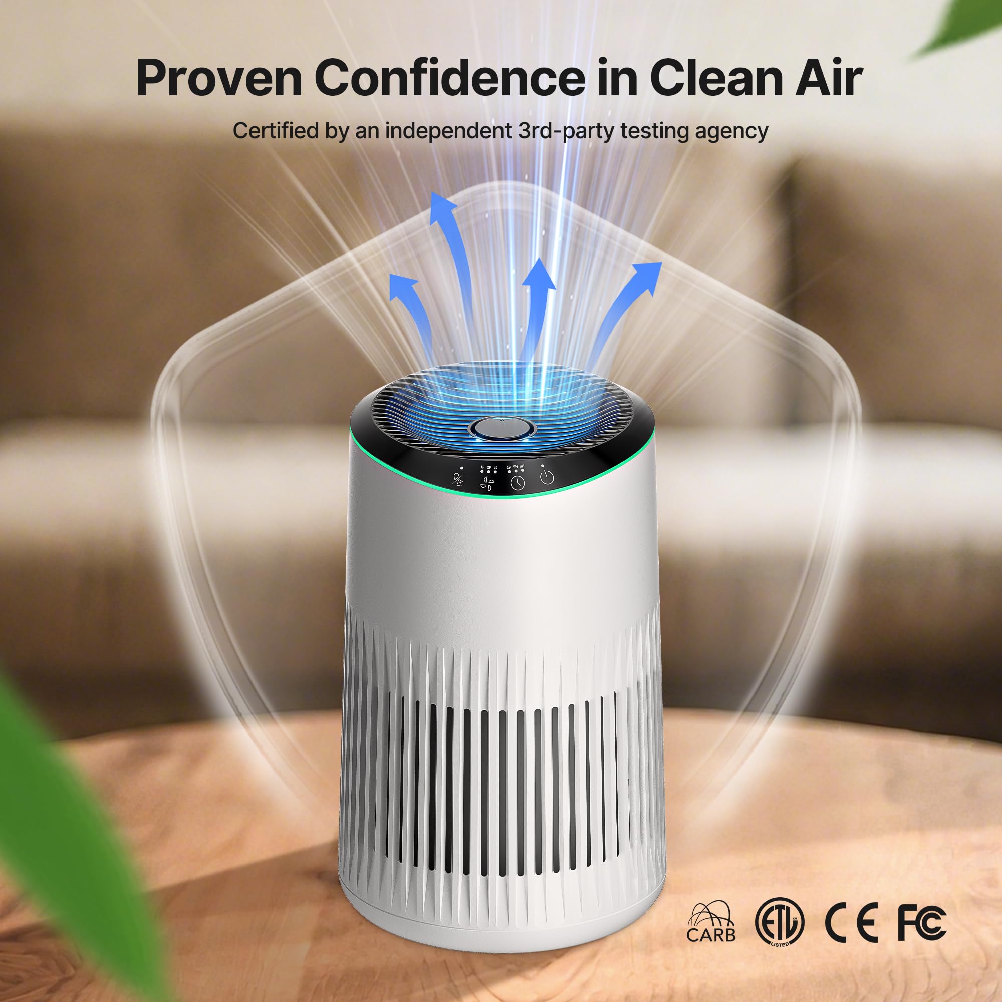 Meronte Air Purifiers For Bedroom Home, Air Purifier For Smoke Odors With Fragrance Sponge, Small Air Purifier With Sleep Mode F