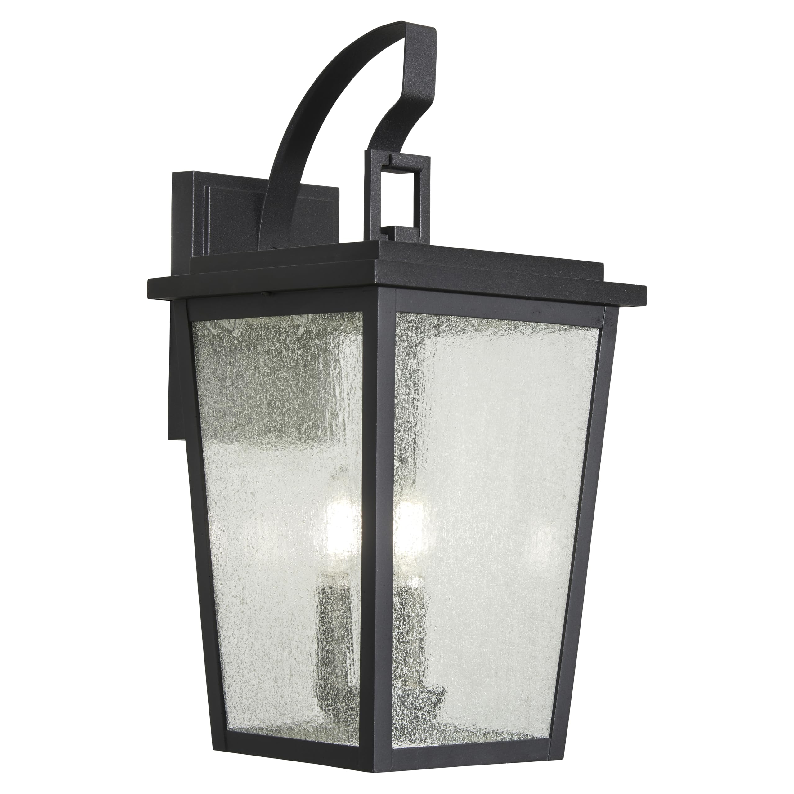 Minka Group Sierra Vista Hardwired 3-Light Outdoor Wall Light, 18.25-Inches Height , Matte Black