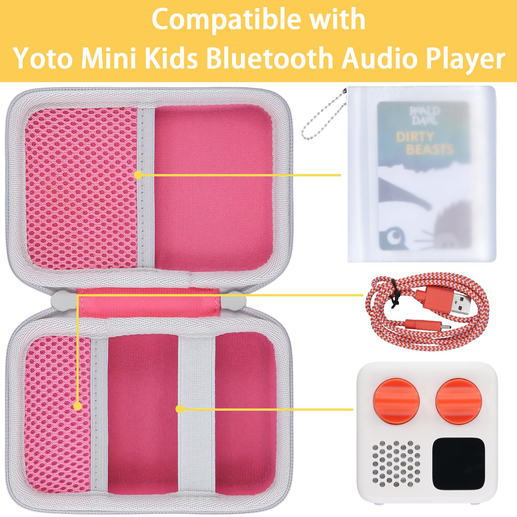Co2Crea Hard Case Compatible With Yoto Mini 2024 Edition Kids Audio Music Player Children Speaker Plays Audiobook Cards Radio An