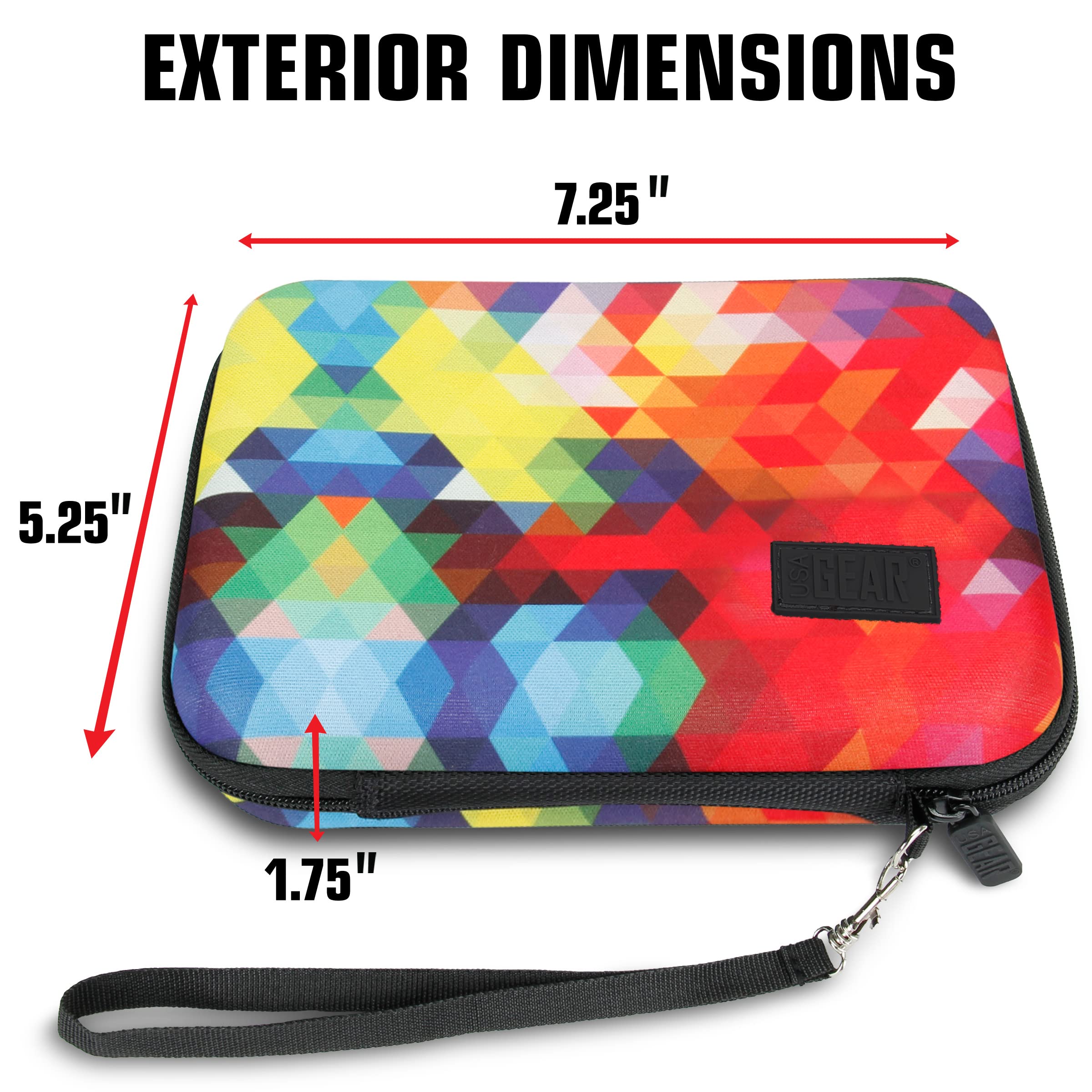 Usa Gear Travel Electronics Organizer - 6.5 Inch Zipper Case With Hard Shell Case Exterior And Accessory Pocket - Charger Organi