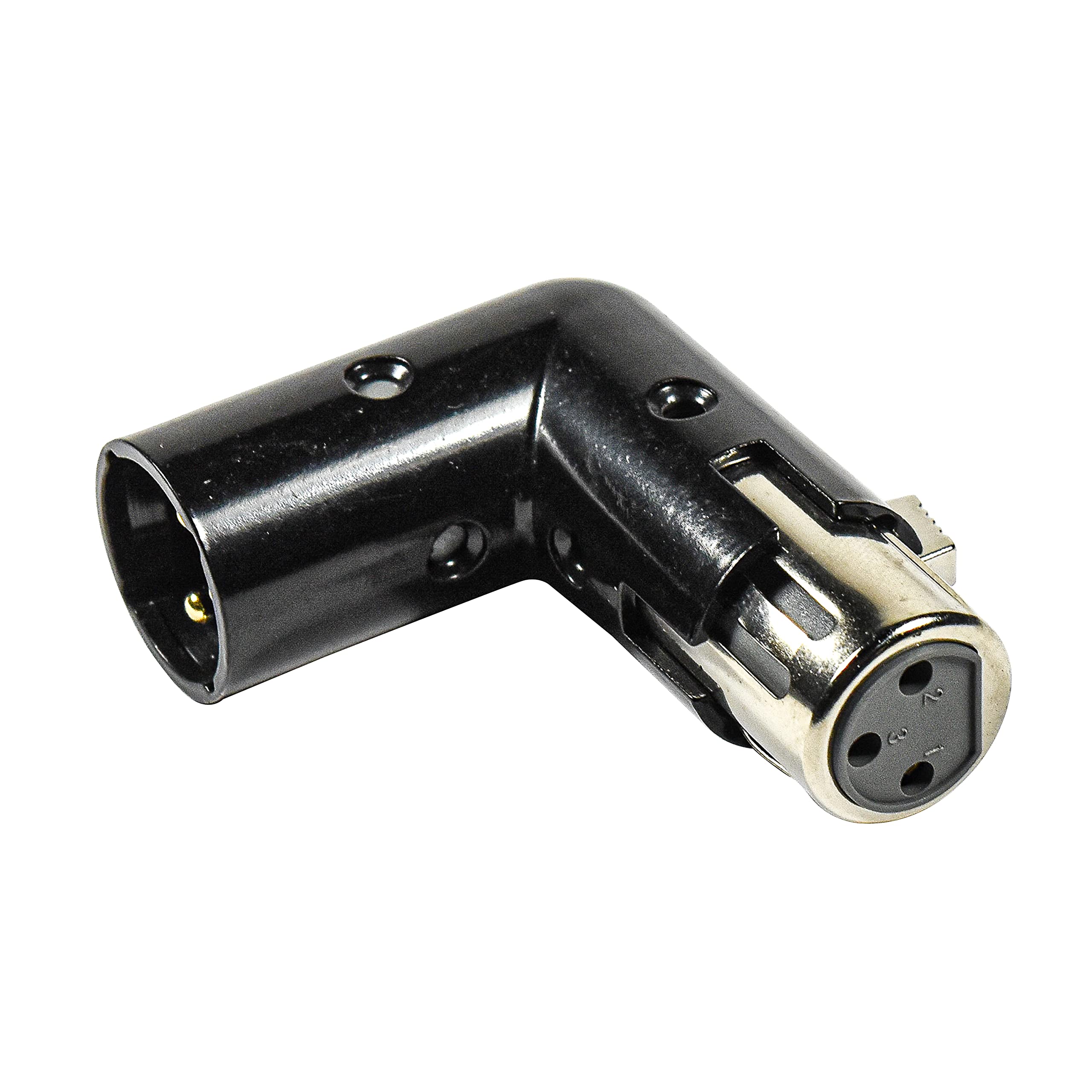 Hqrp 2-Pack 3-Pin Xlr Angle Adapter Dual Male & Female With 4 Adjustable Angle Positions Right Left And 90 Degree, Compatible Wi