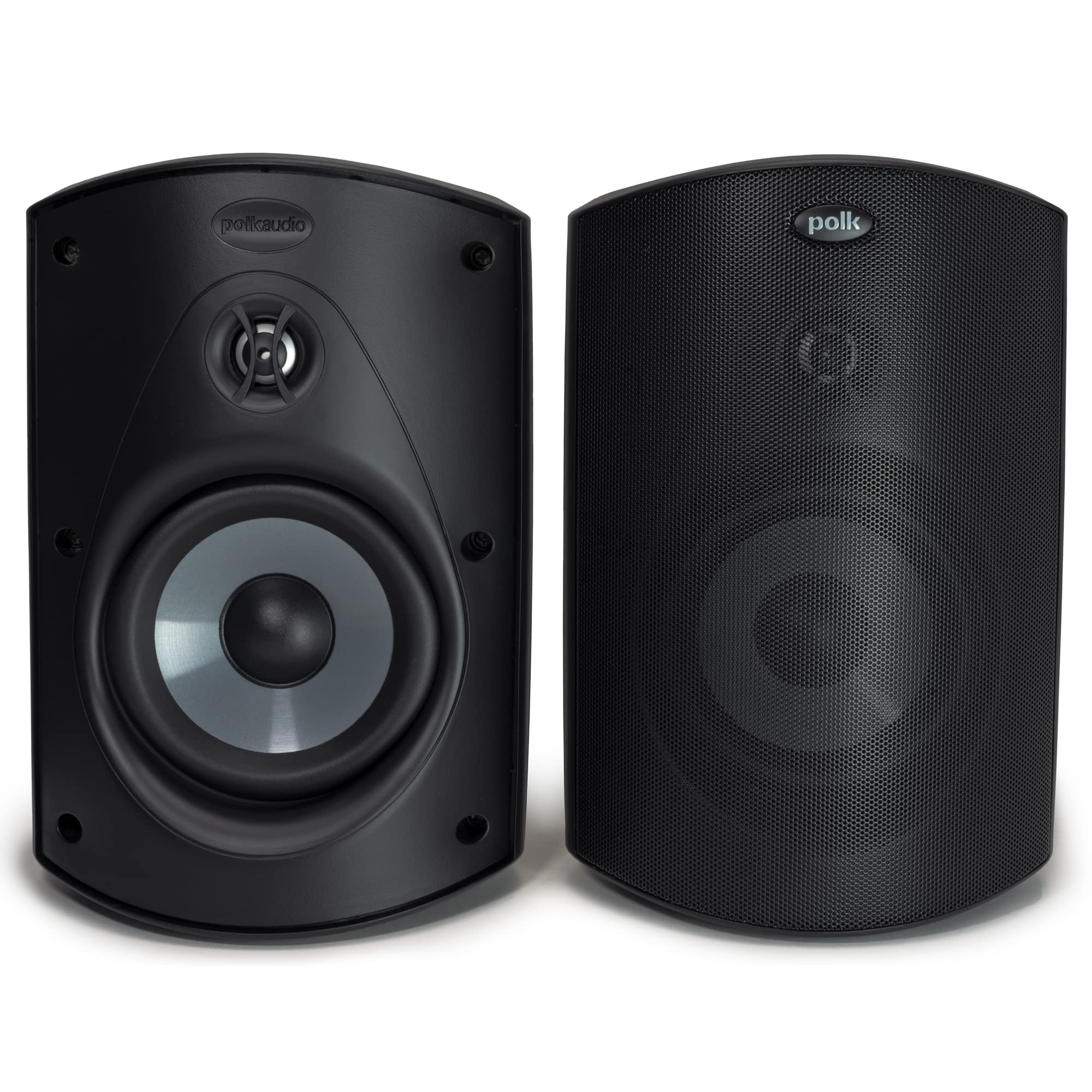 Polk Audio Atrium 5 Outdoor Speakers with Powerful Bass (Pair, Black), All-Weather Durability, Broad Sound Coverage, Speed-Lock 
