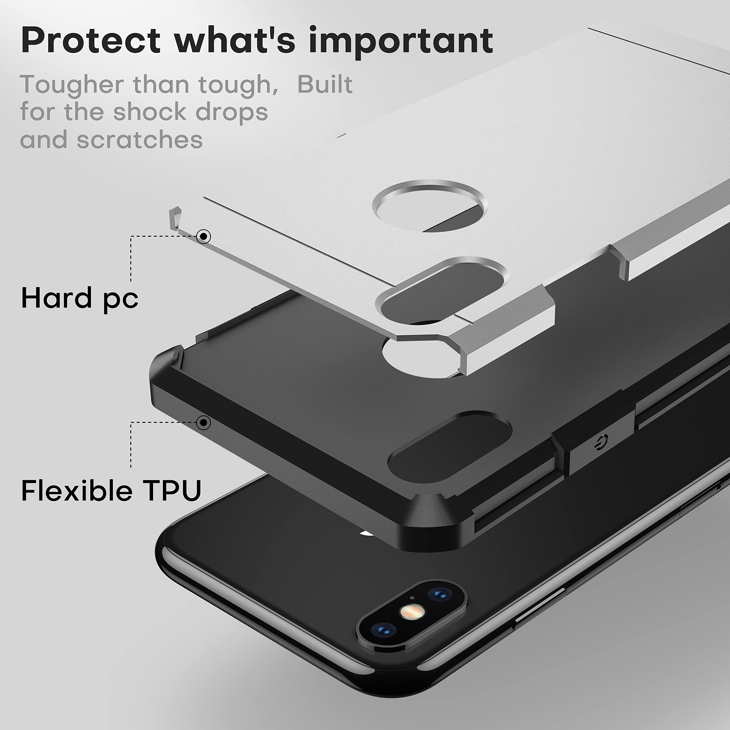 Impactstrong Compatible With Iphone X Case/Iphone Xs Case, Heavy Duty Dual Layer Protection Cover Heavy Duty Case Designed For I