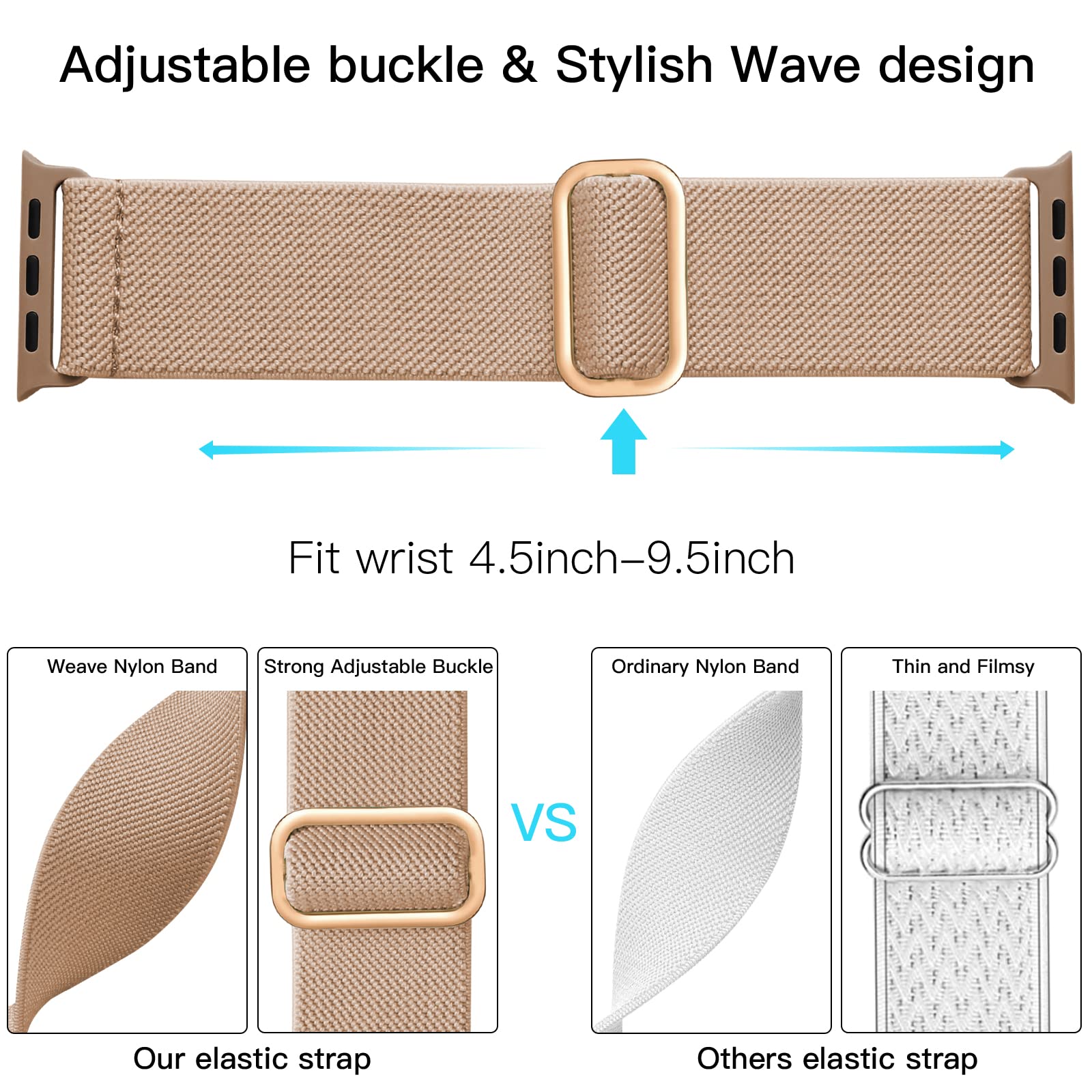 Lerobo Elastic Band Compatible With Apple Watch Series 9 45Mm Se 44Mm 46Mm Ultra 2 49Mm 42Mm Stretchy Solo Loop Band Series 10 8