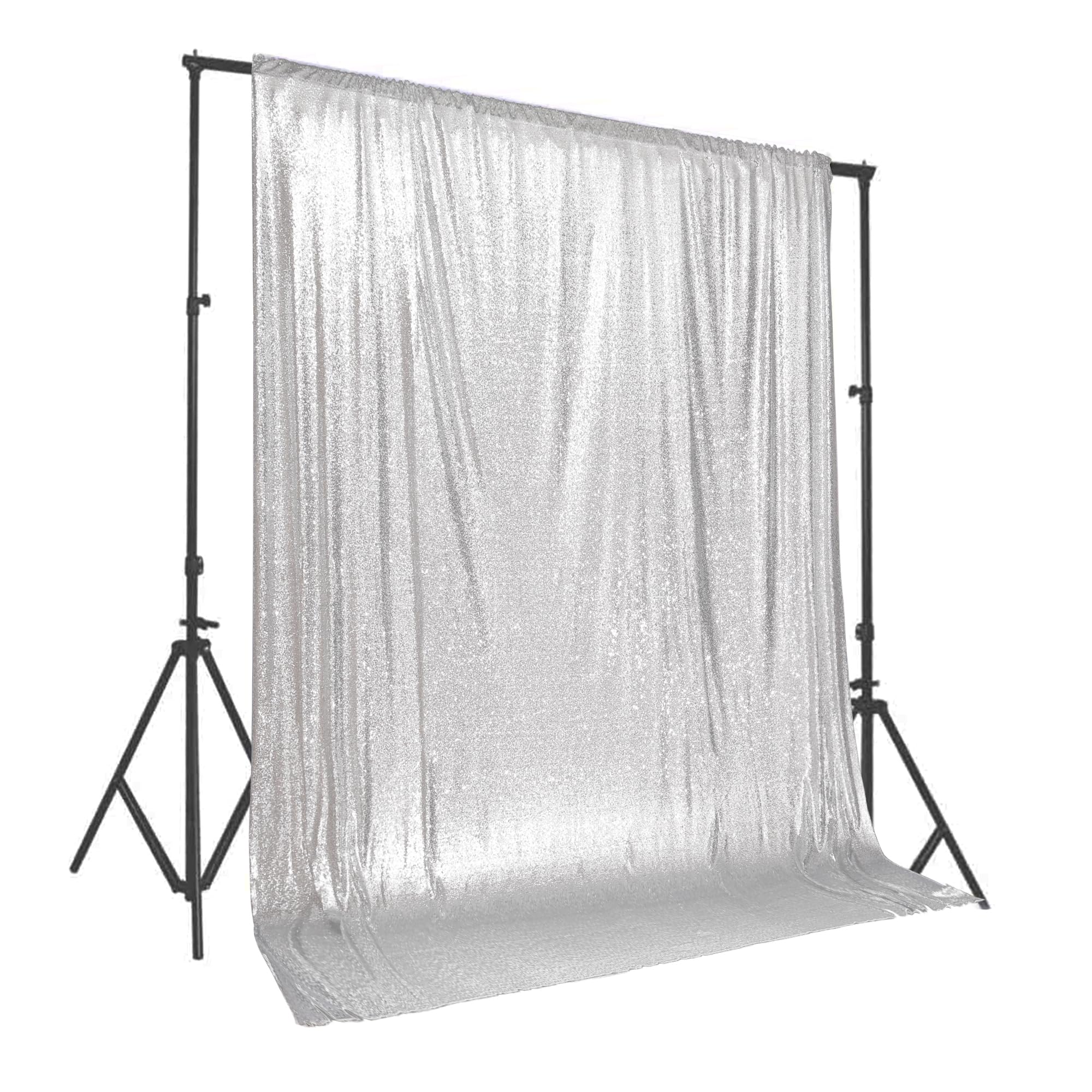 Partydelight Silver Sequin Backdrop, Photography, Wedding Backdrop, 10Ftx10 Ft