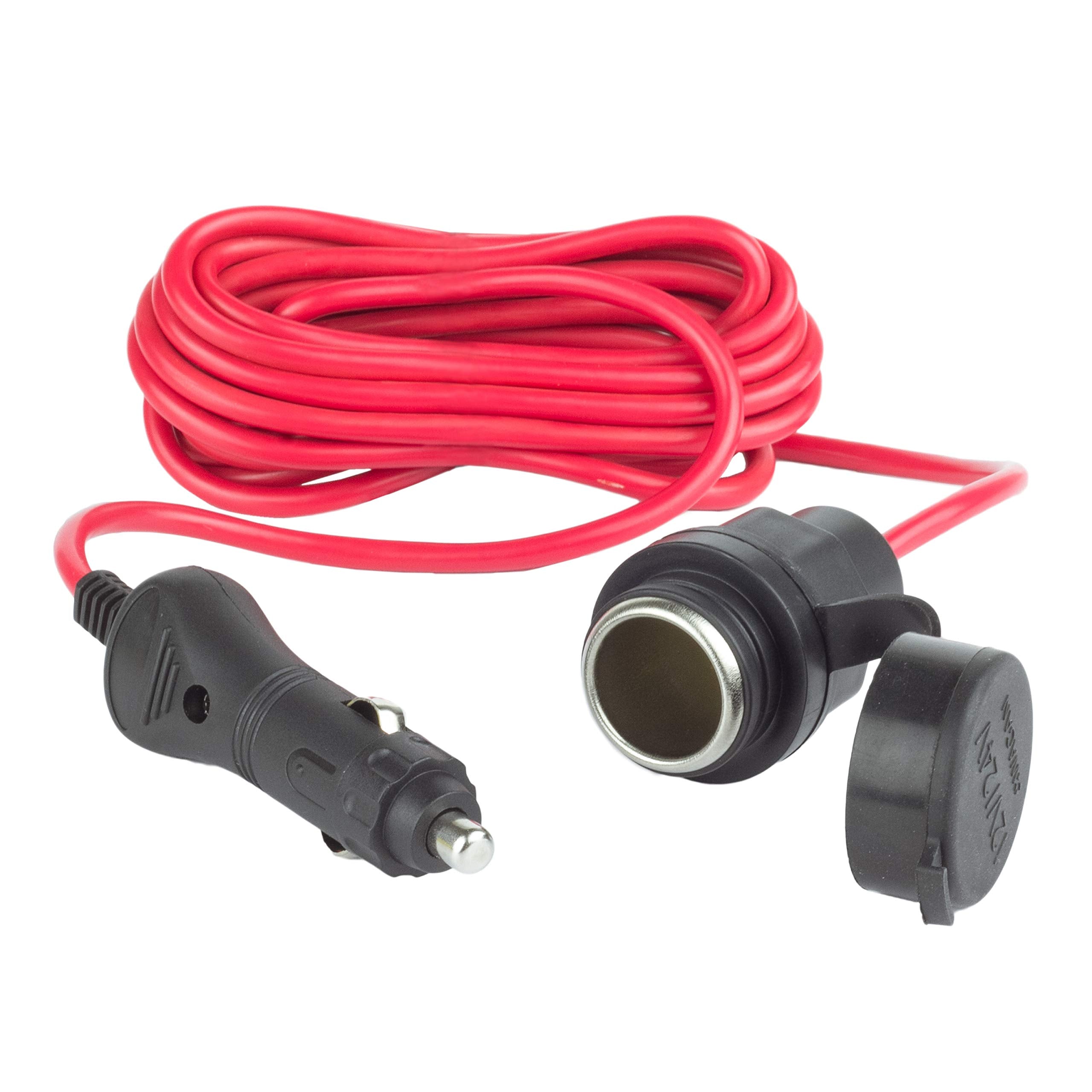 Wagan 12V/24V 12Ft. Dc Extension Cable With Panel Mount And Weather Proof Cover